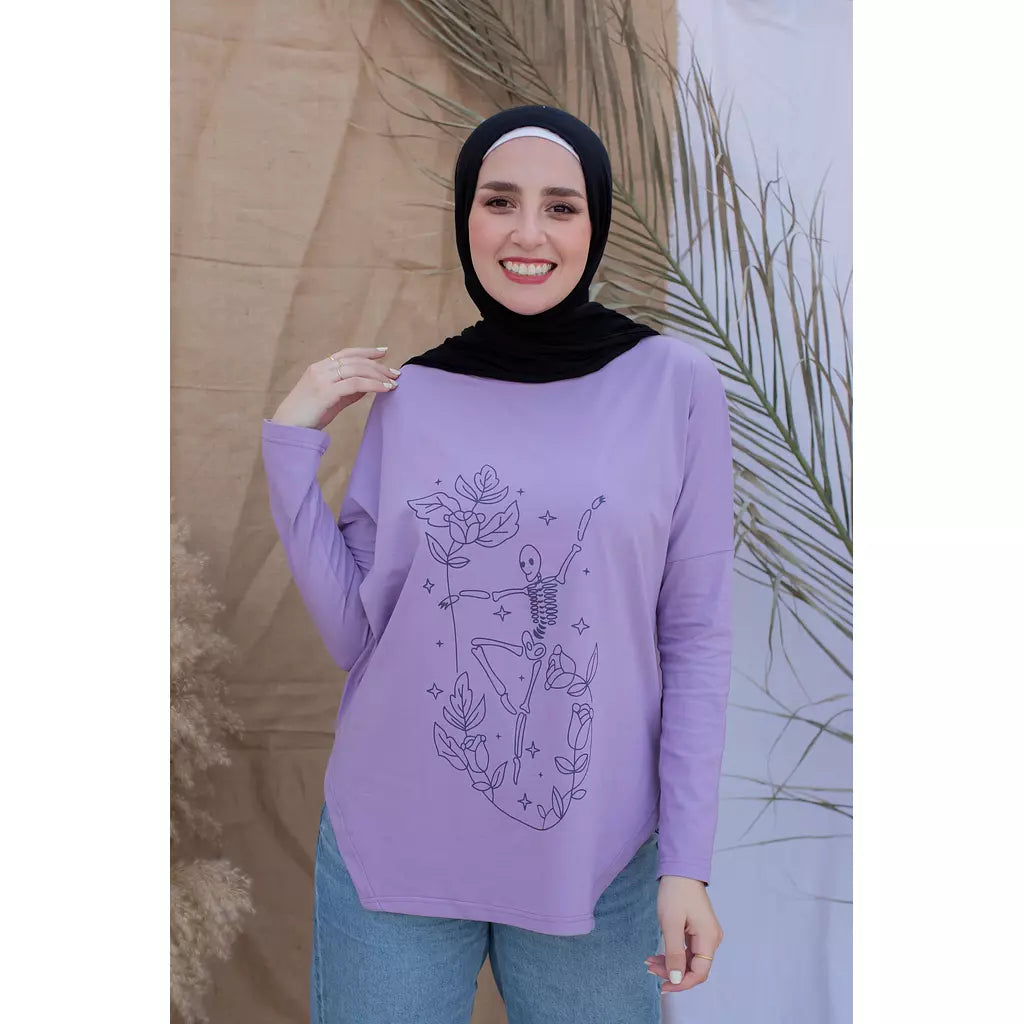 Purple Printed T-Shirt