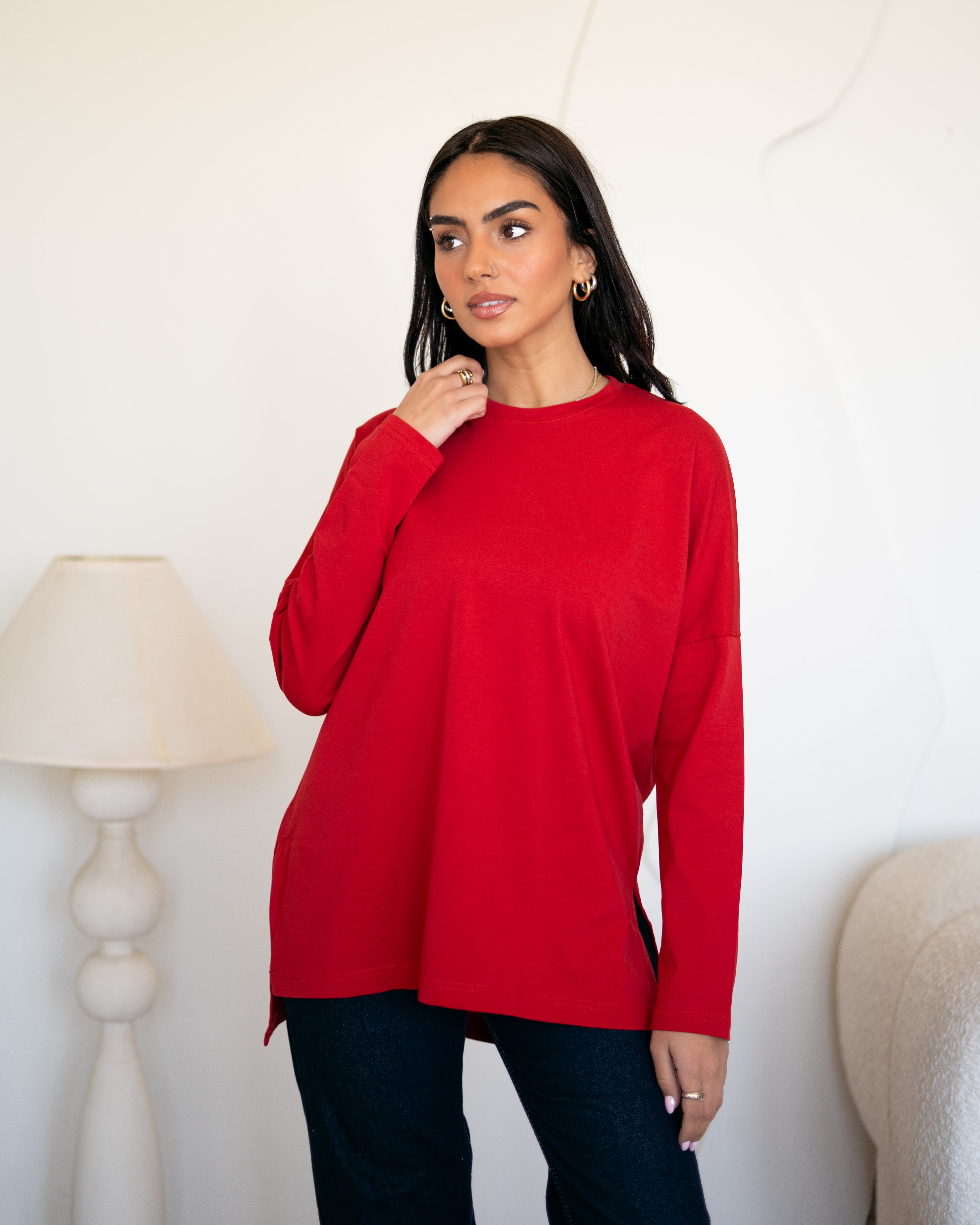 Premium cotton  T-shirts - cherry red