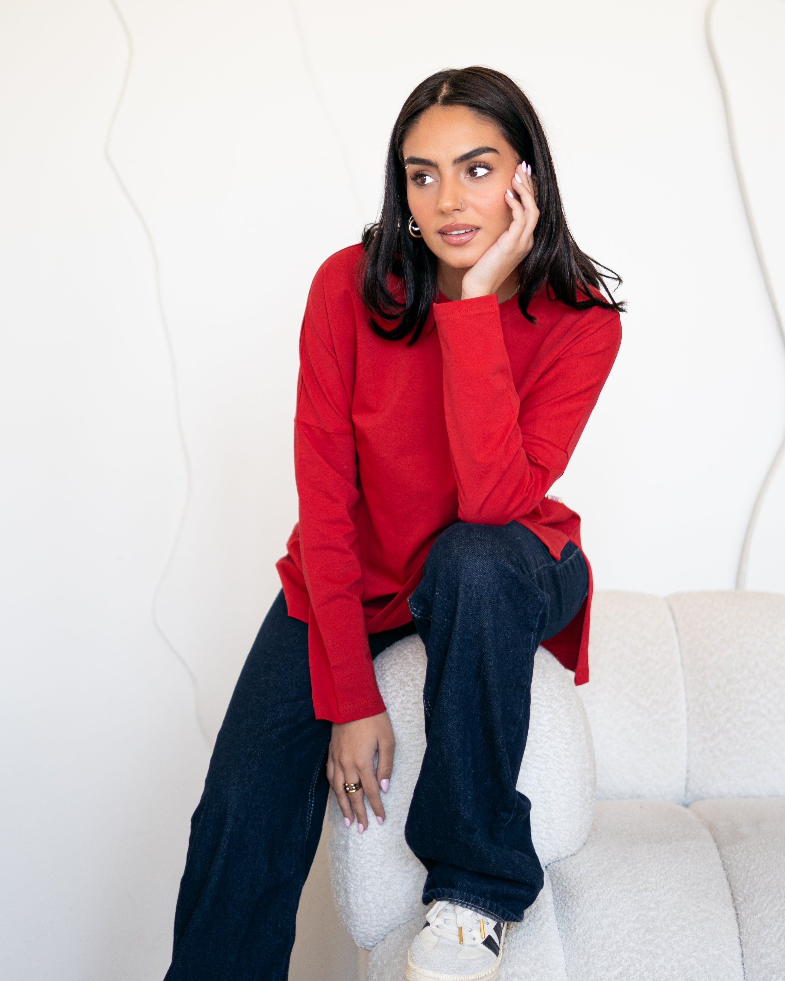 Premium cotton  T-shirts - cherry red