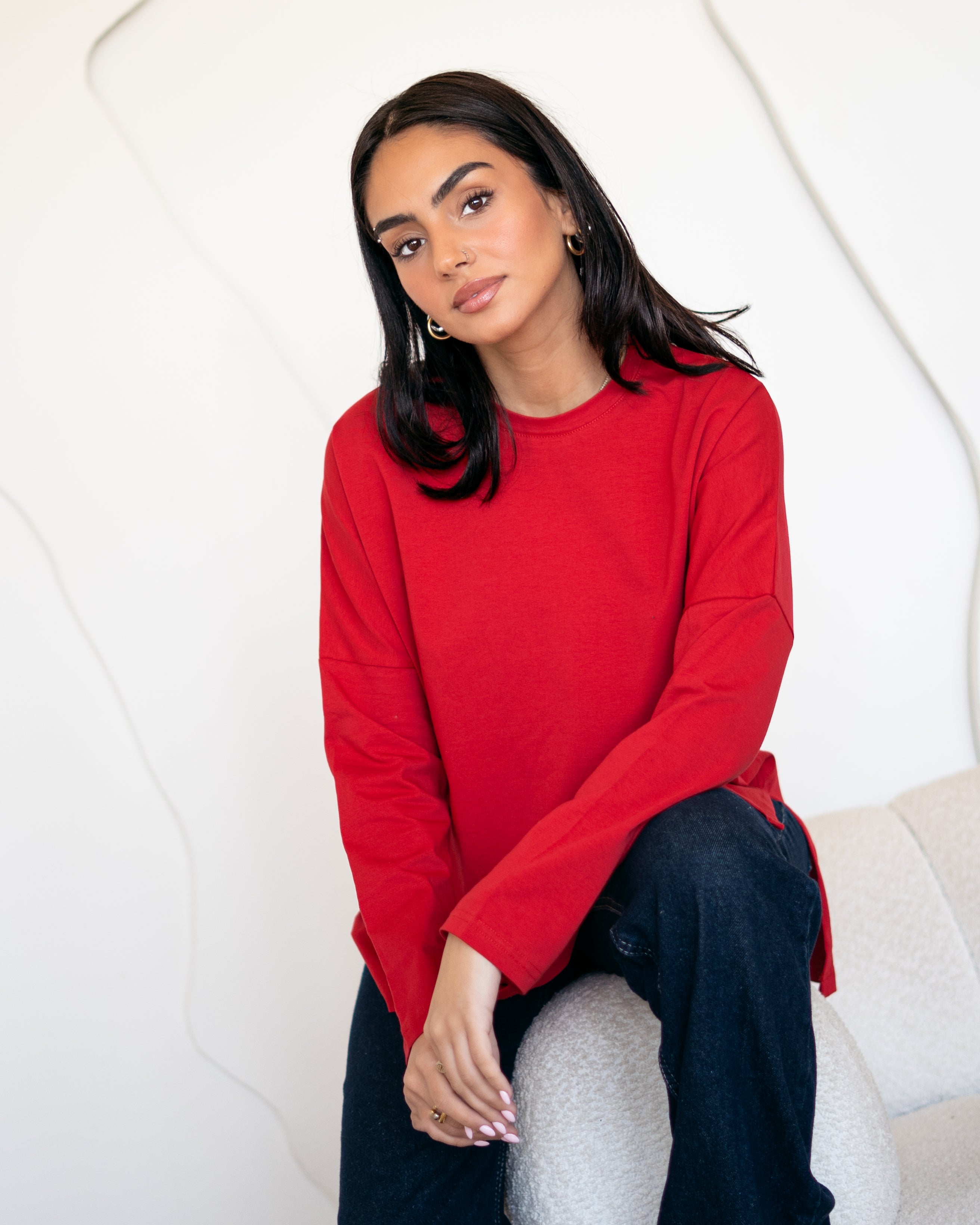 Premium cotton  T-shirts - cherry red