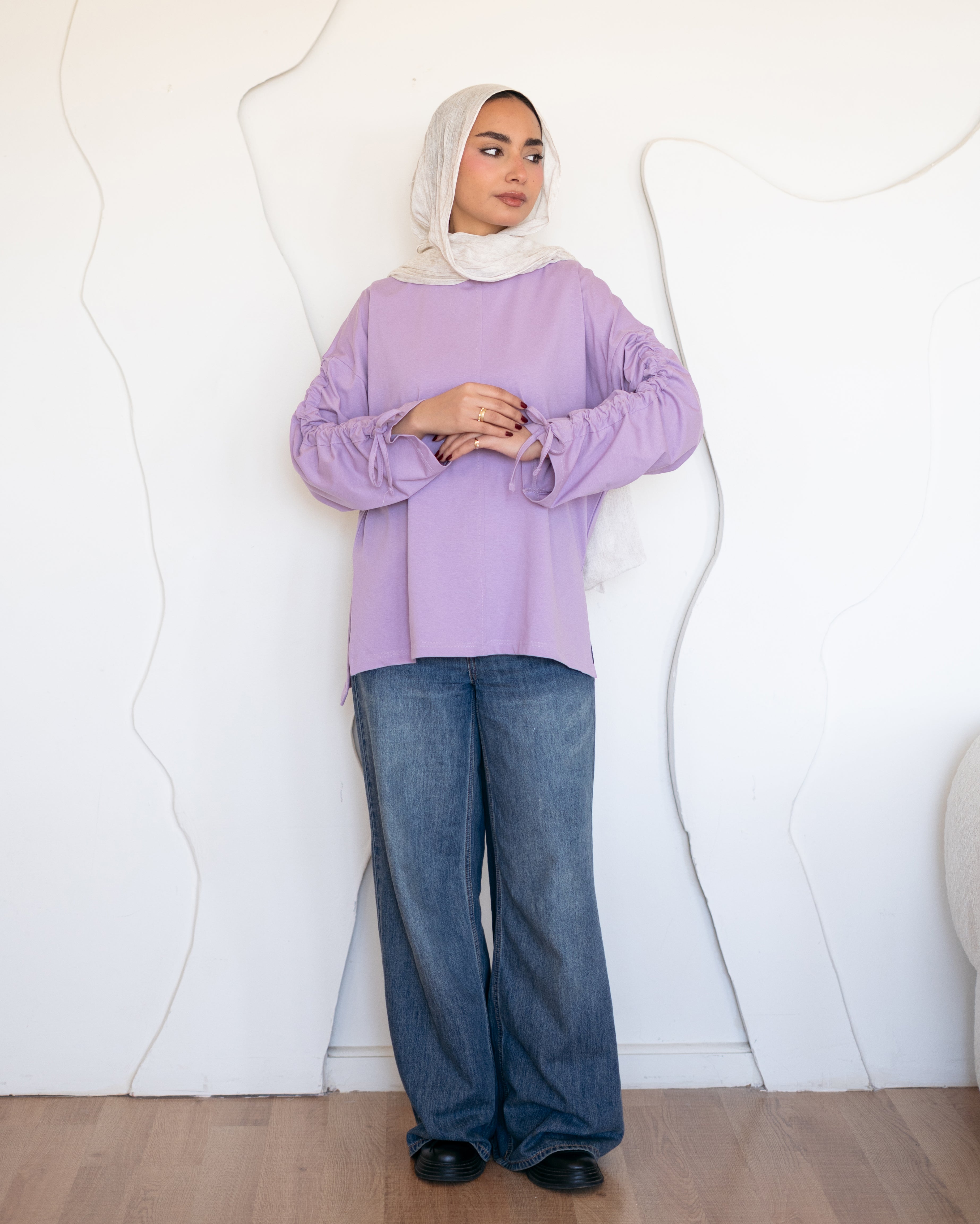Graceful Ruffle T-shirt lilac