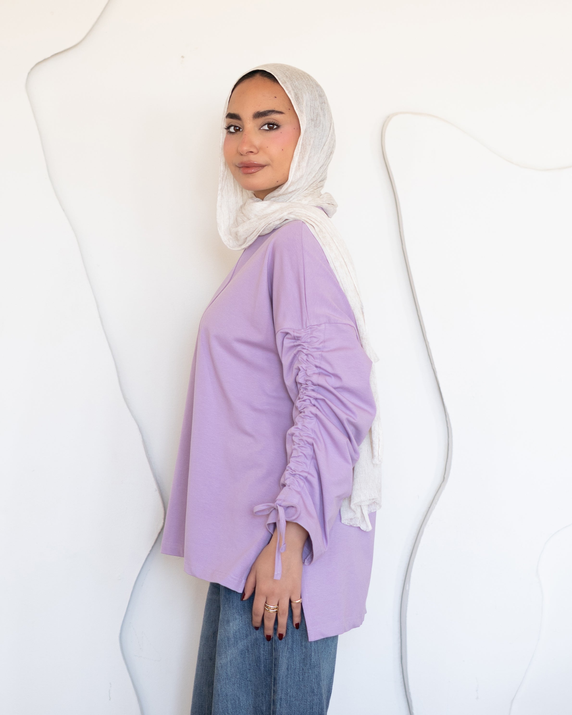 Graceful Ruffle T-shirt lilac