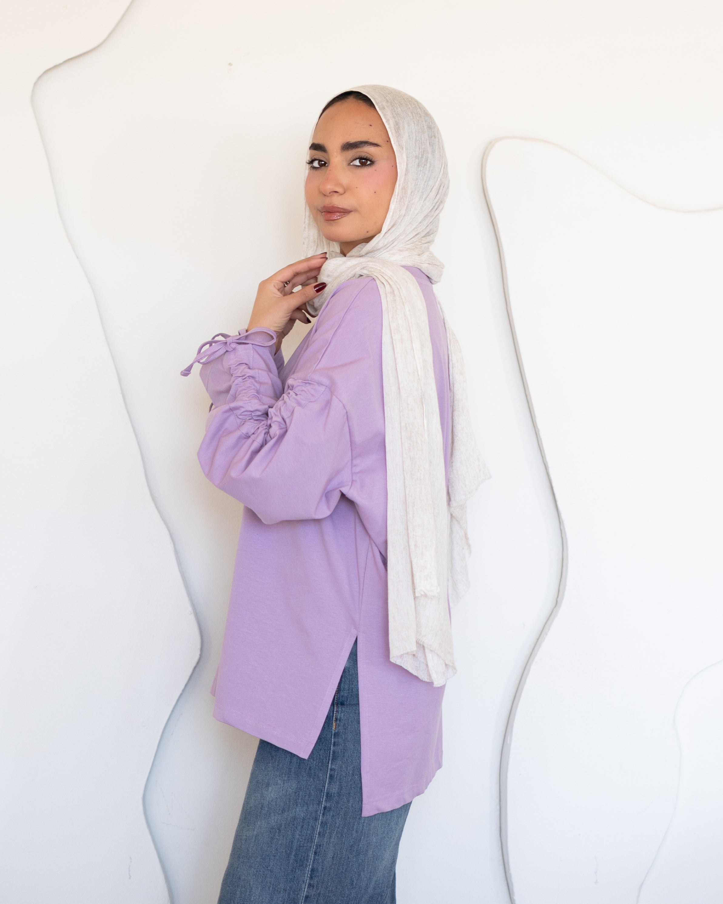 Graceful Ruffle T-shirt lilac