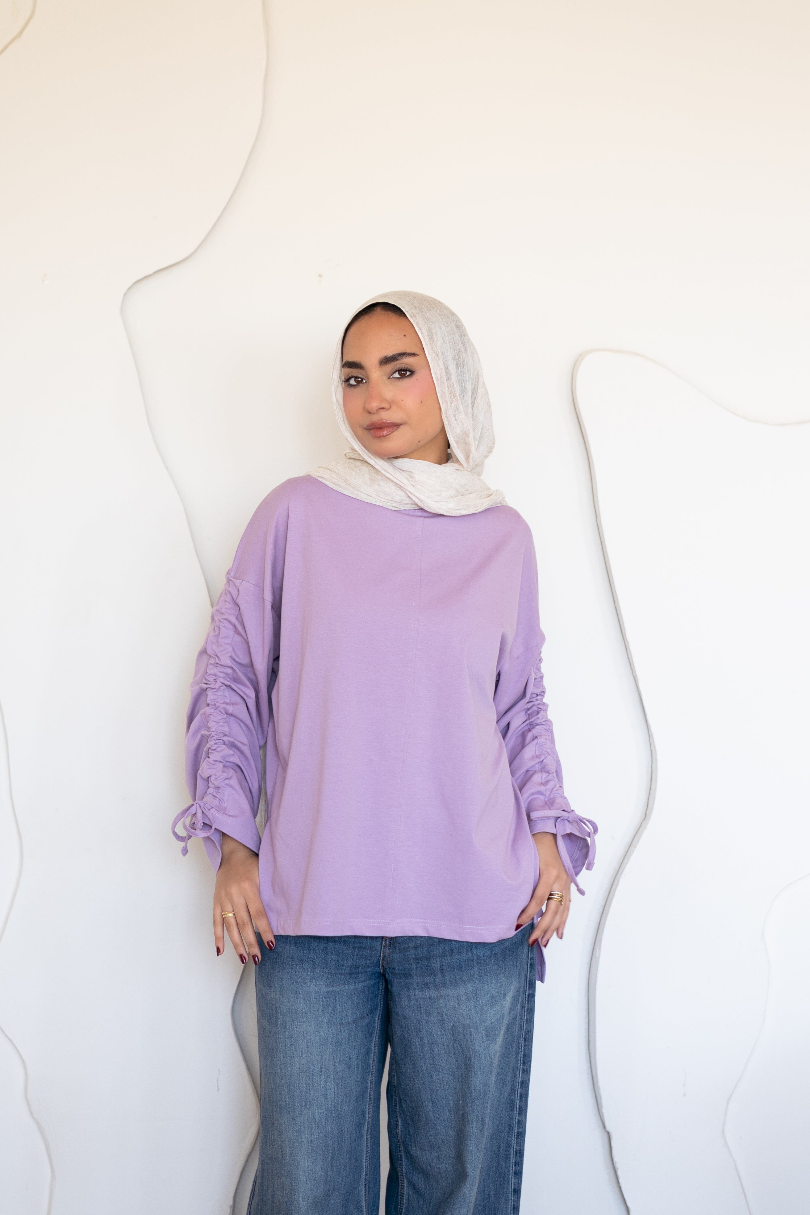 Graceful Ruffle T-shirt lilac