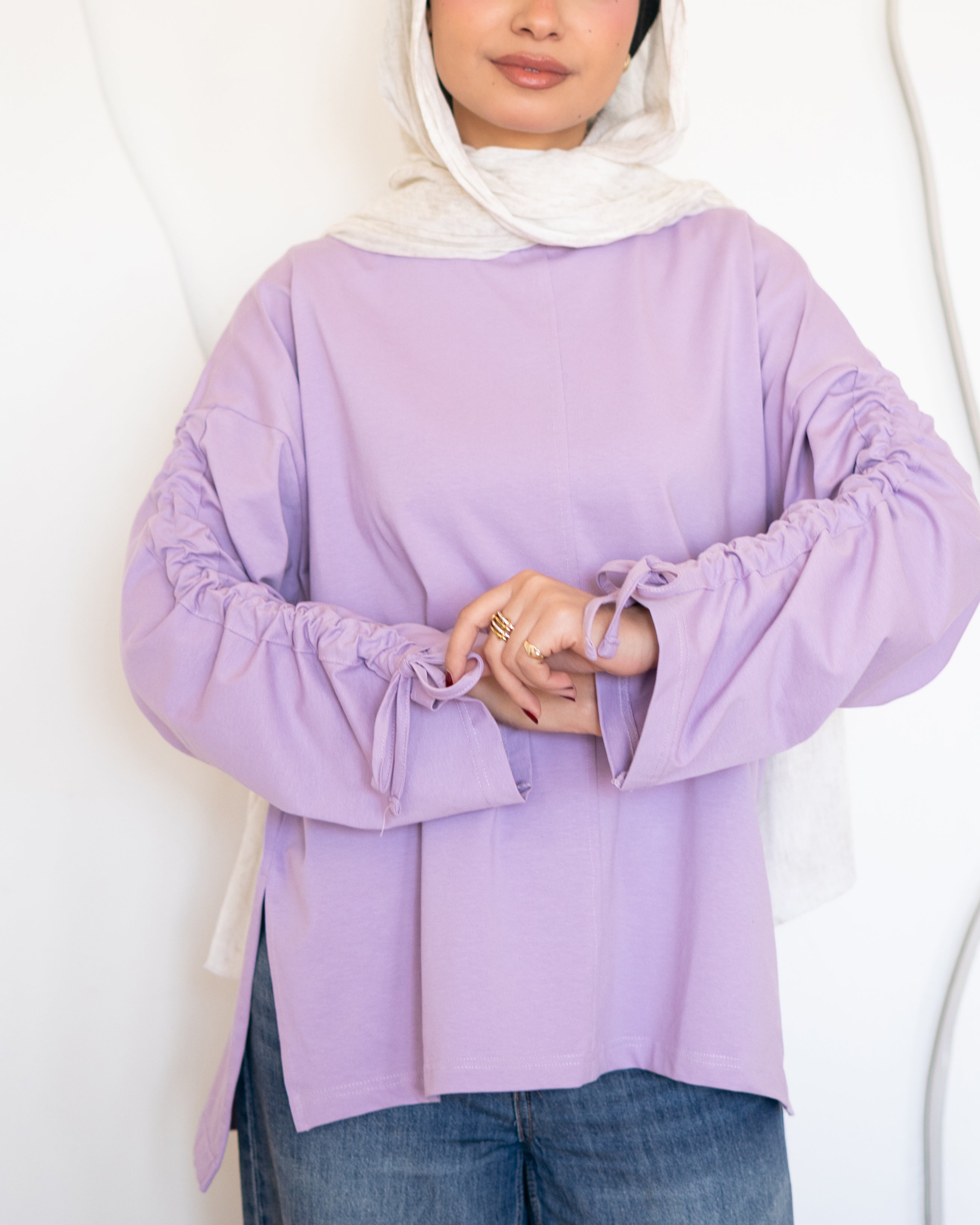 Graceful Ruffle T-shirt lilac