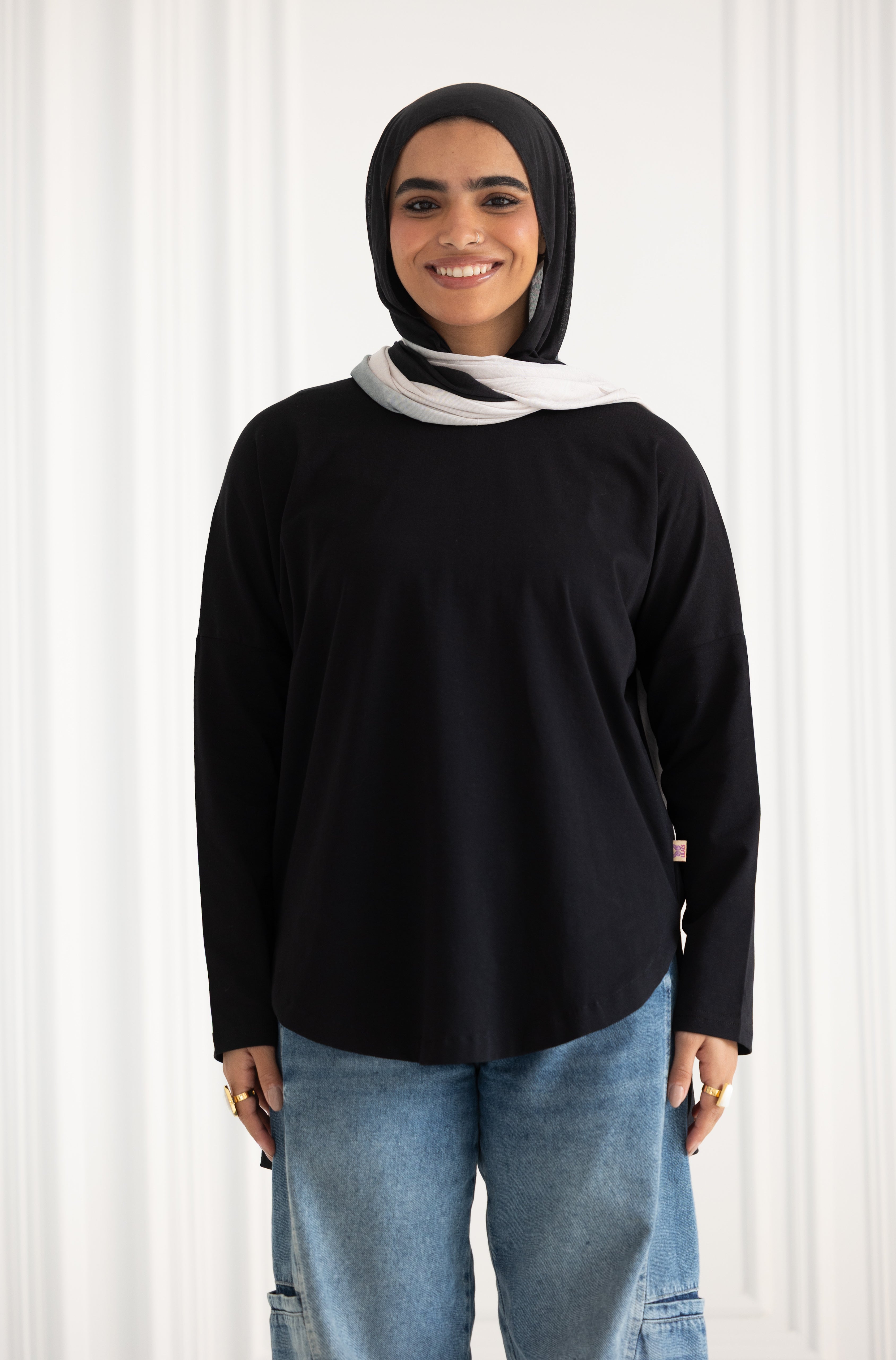 Premium cotton T-shirts -Black Curve