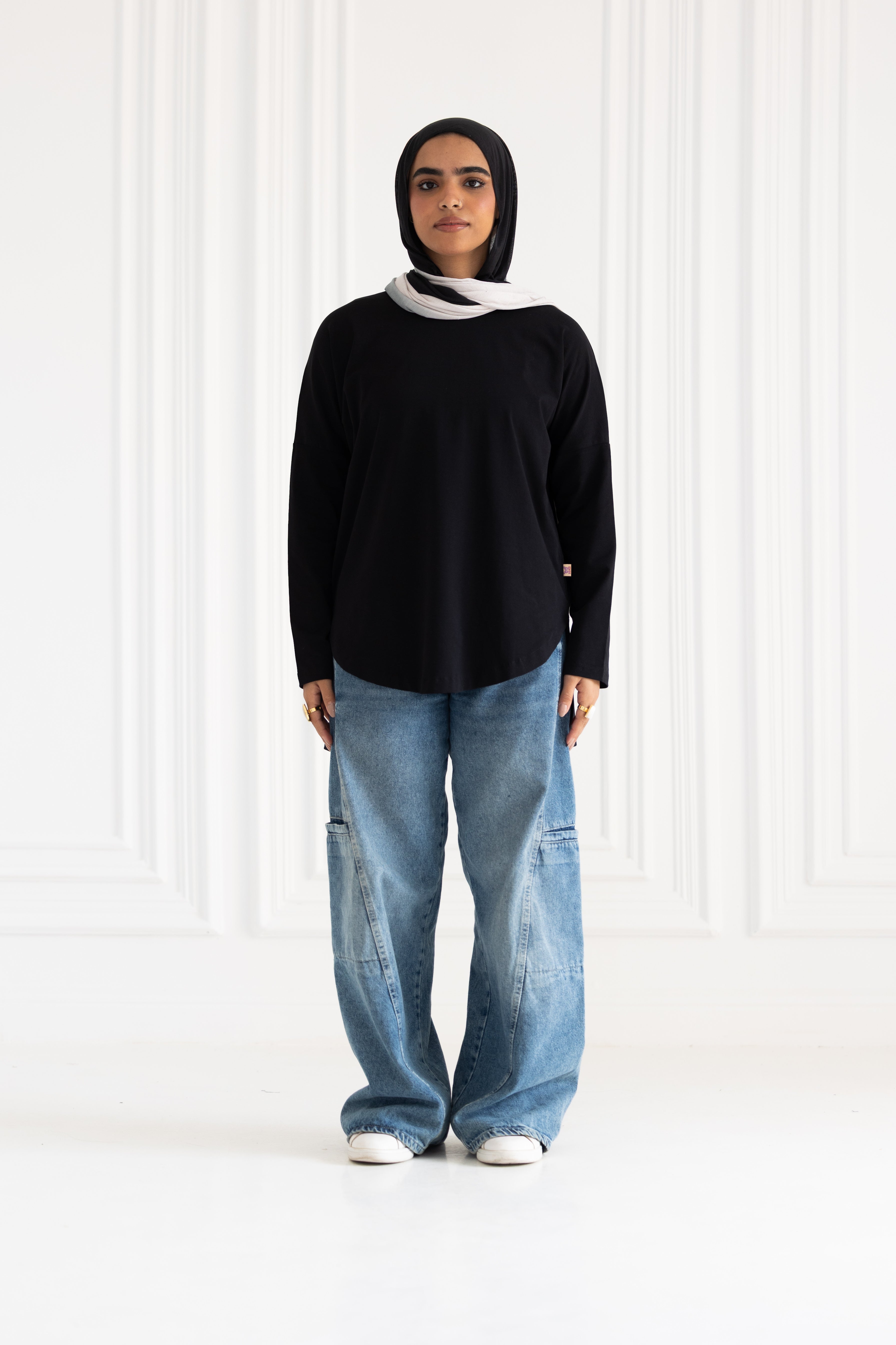 Premium cotton T-shirts -Black Curve