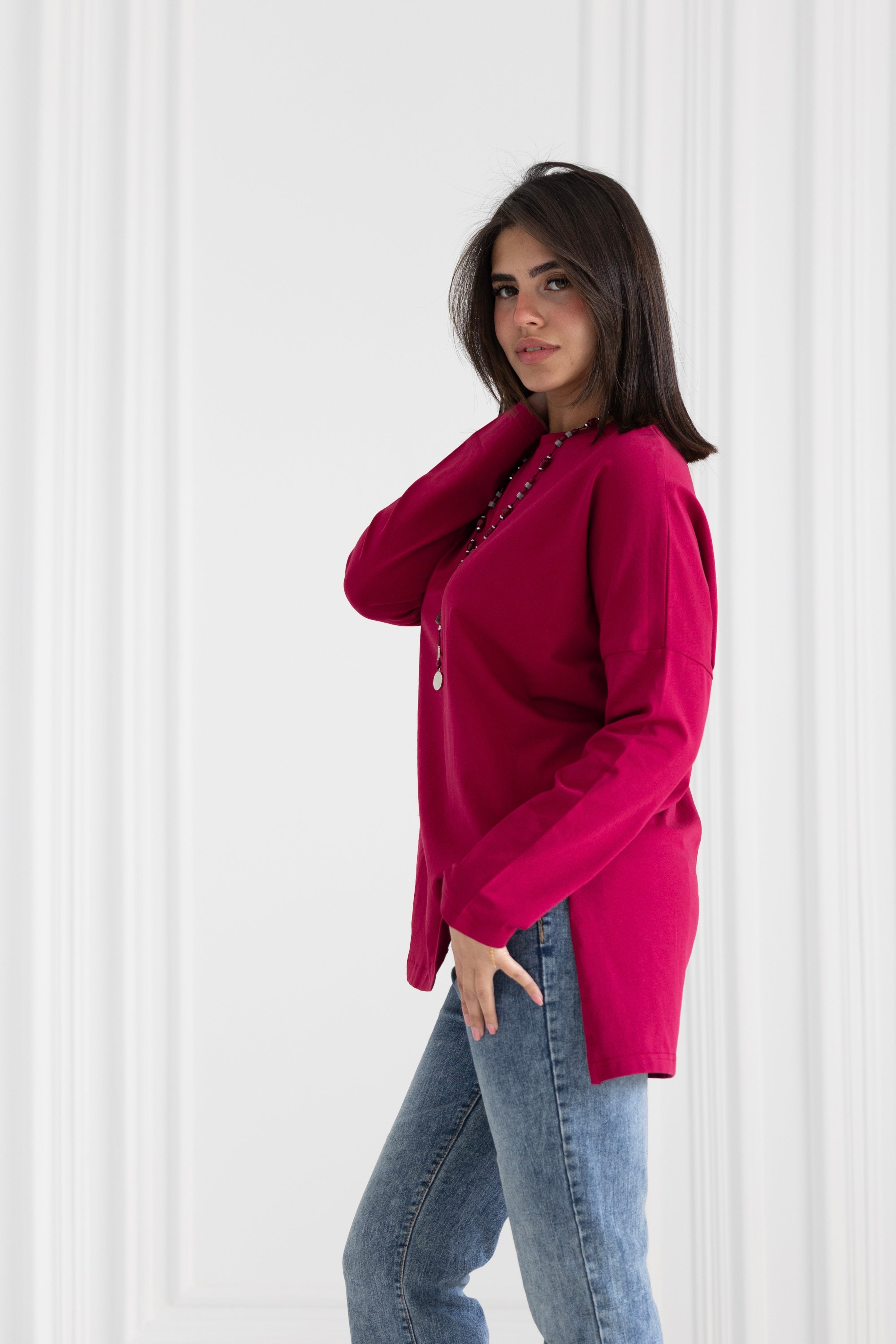 Premium cotton  T-shirts - maroon Curve