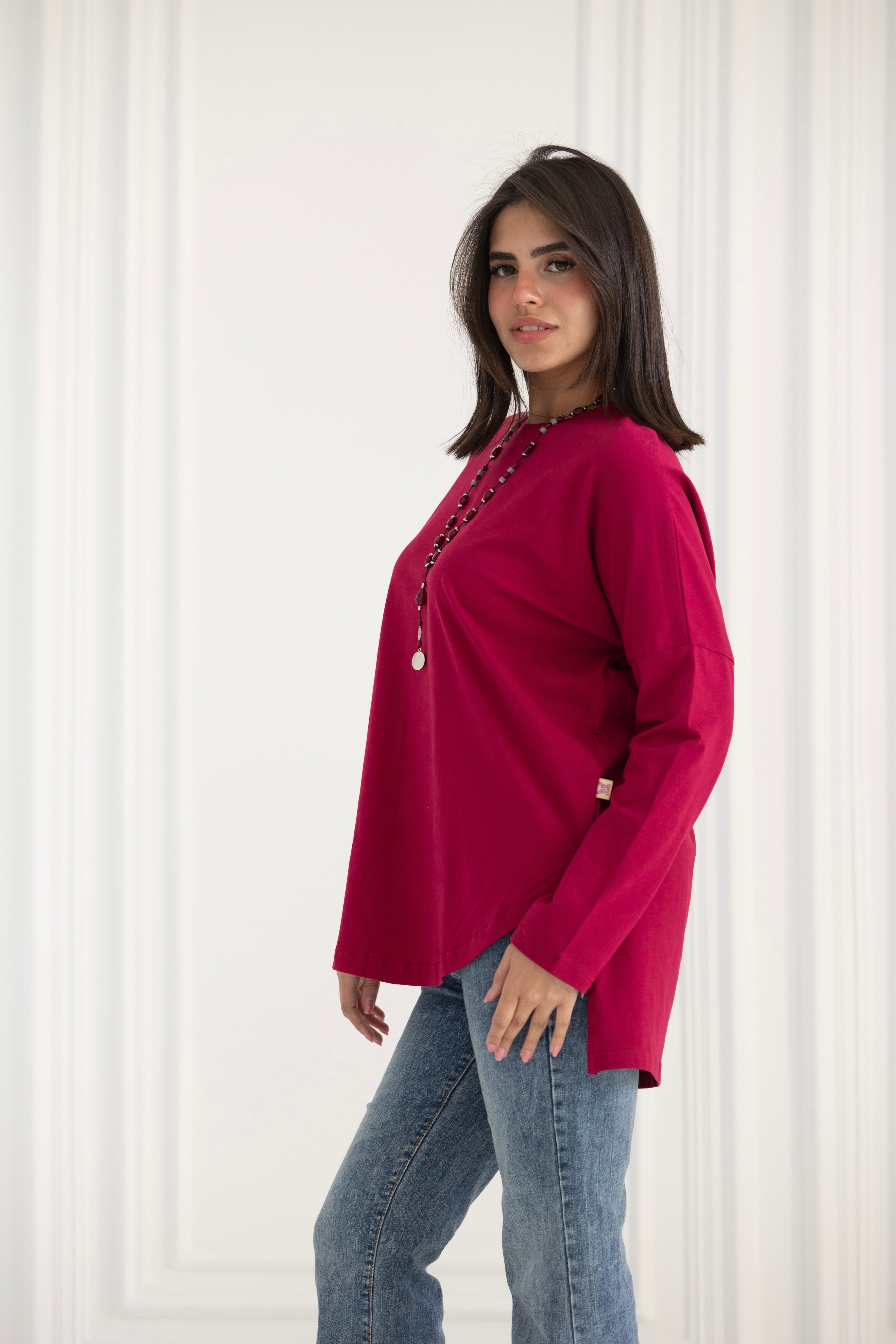 Premium cotton  T-shirts - maroon Curve