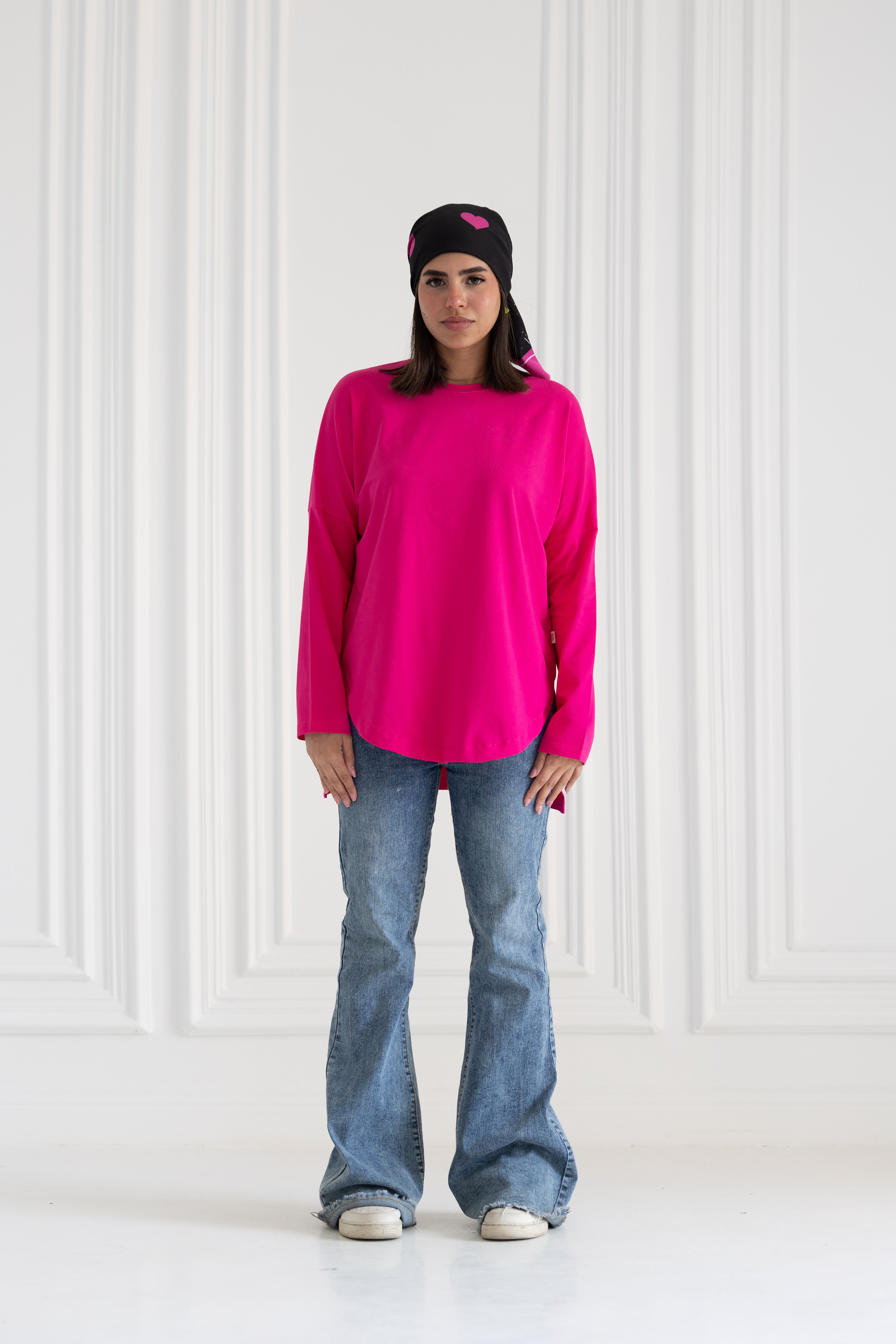 Premium cotton T-shirts - Hot Pink Curve