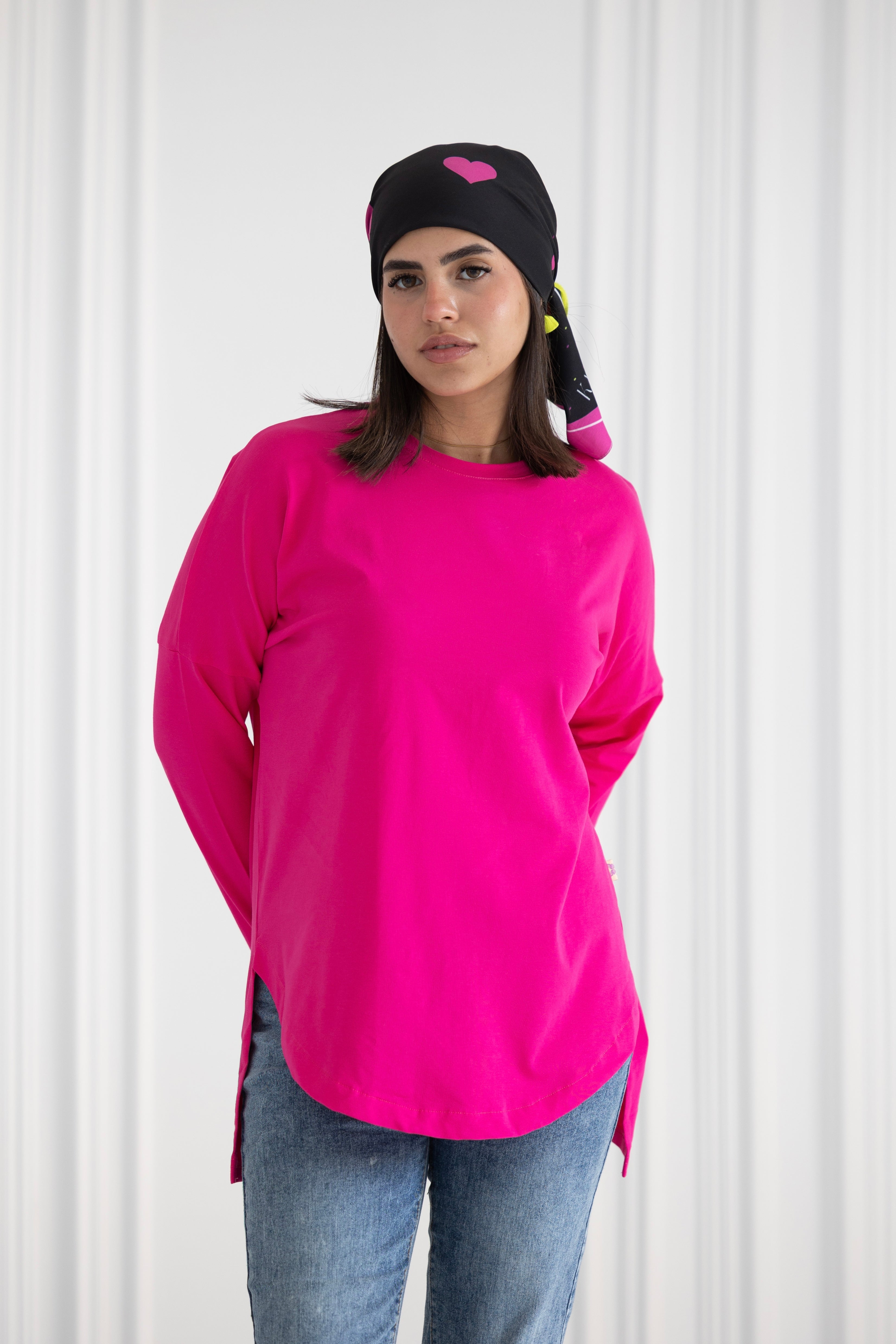Premium cotton T-shirts - Hot Pink Curve