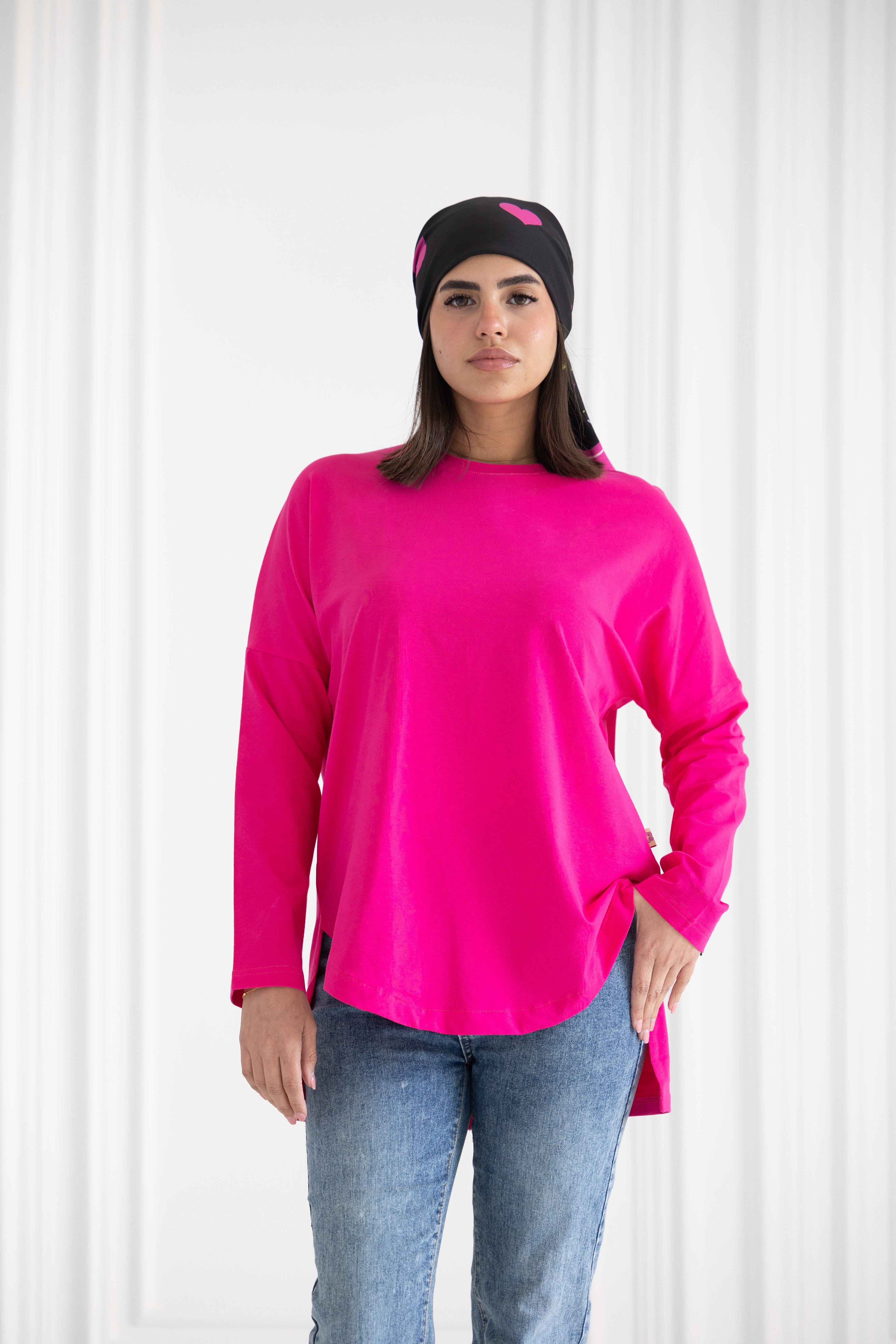 Premium cotton T-shirts - Hot Pink Curve