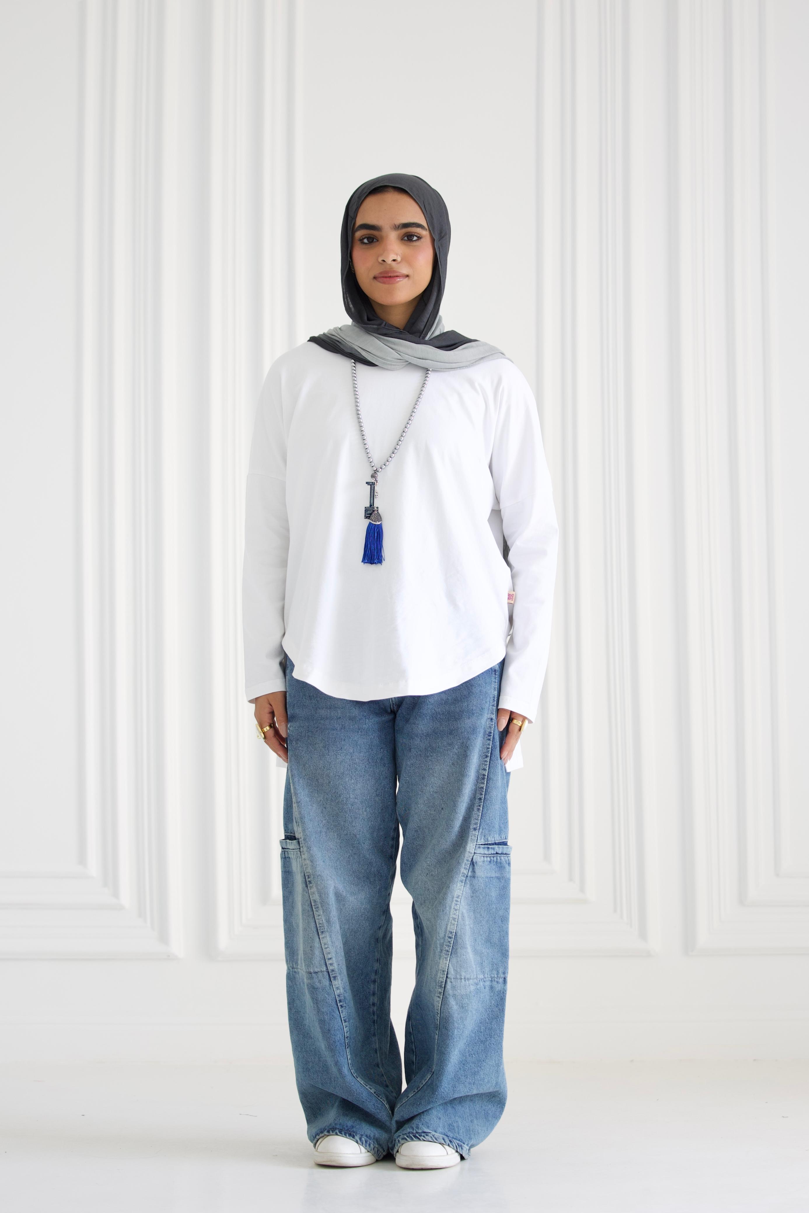 Premium cotton T-shirts - White Curve