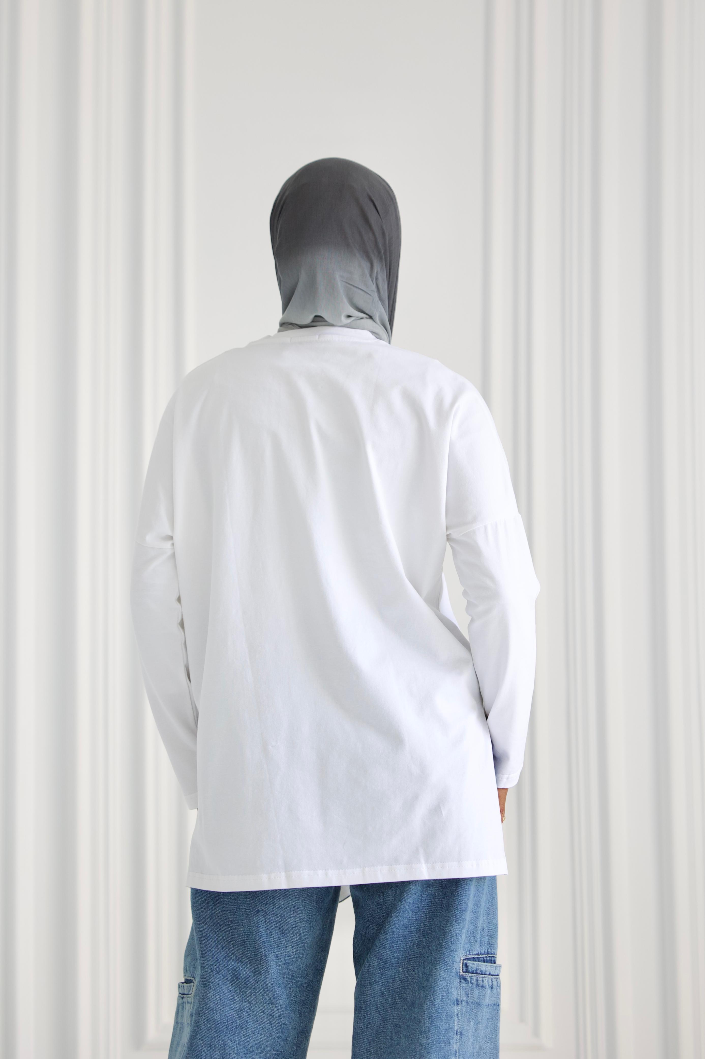 Premium cotton T-shirts - White Curve