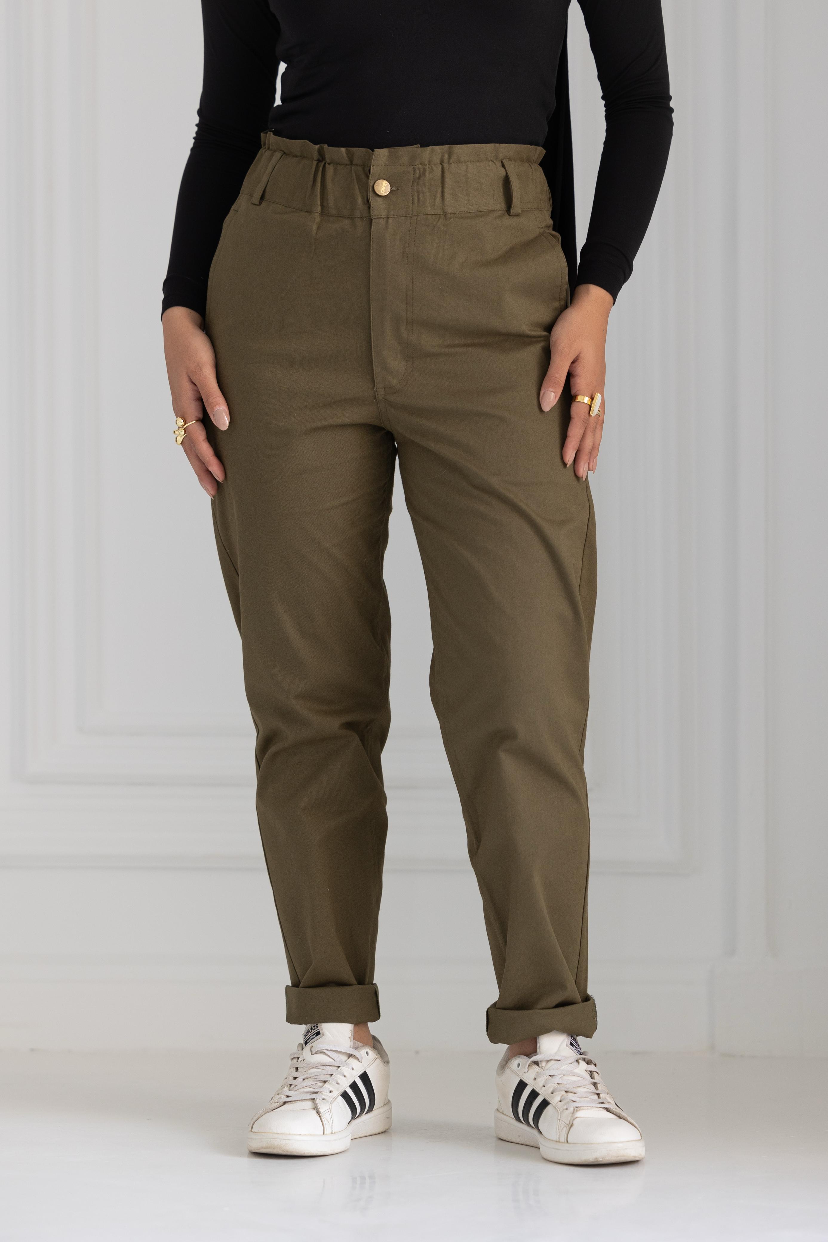Waist Up Pants - Olive