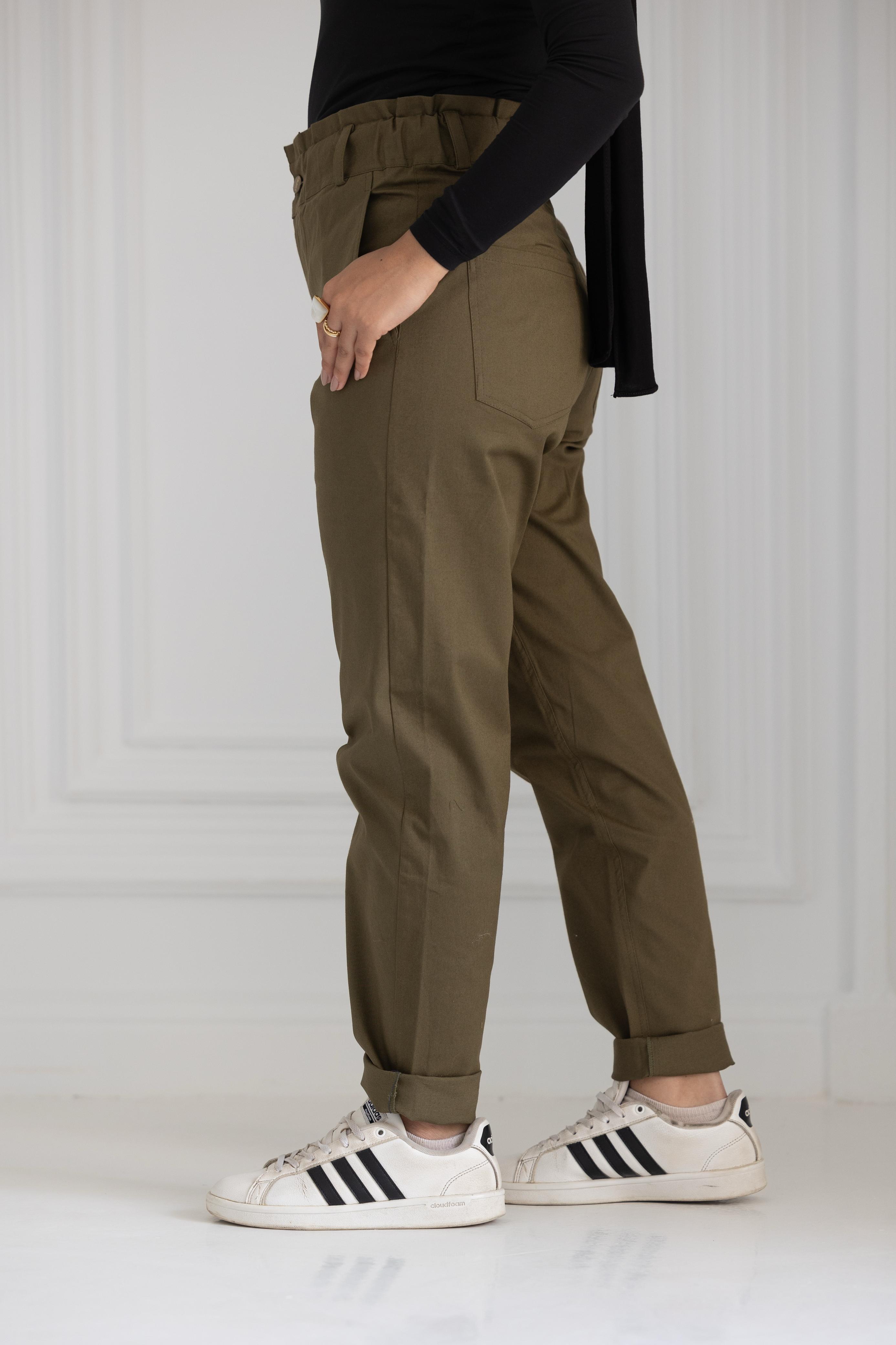 Waist Up Pants - Olive