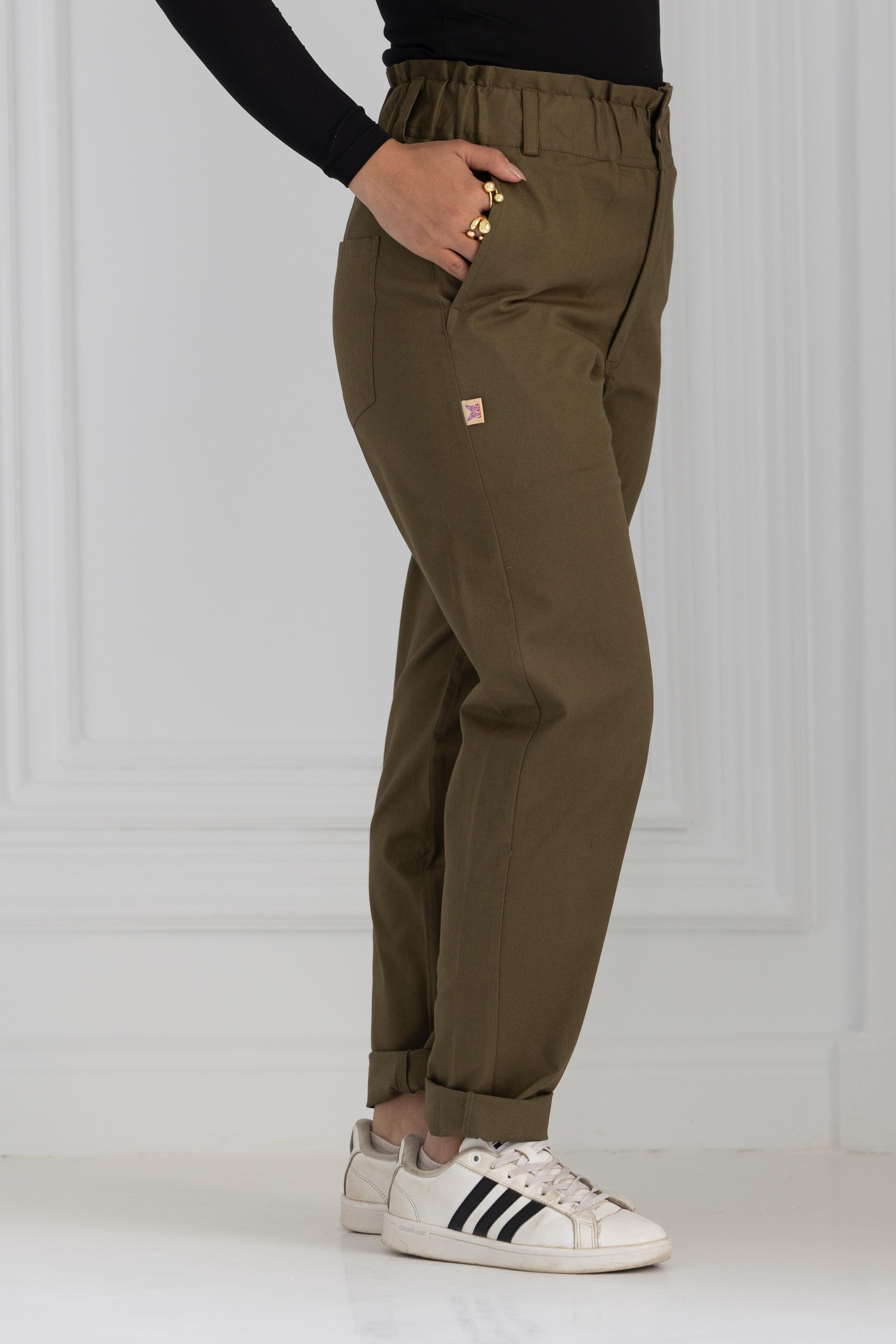 Waist Up Pants - Olive