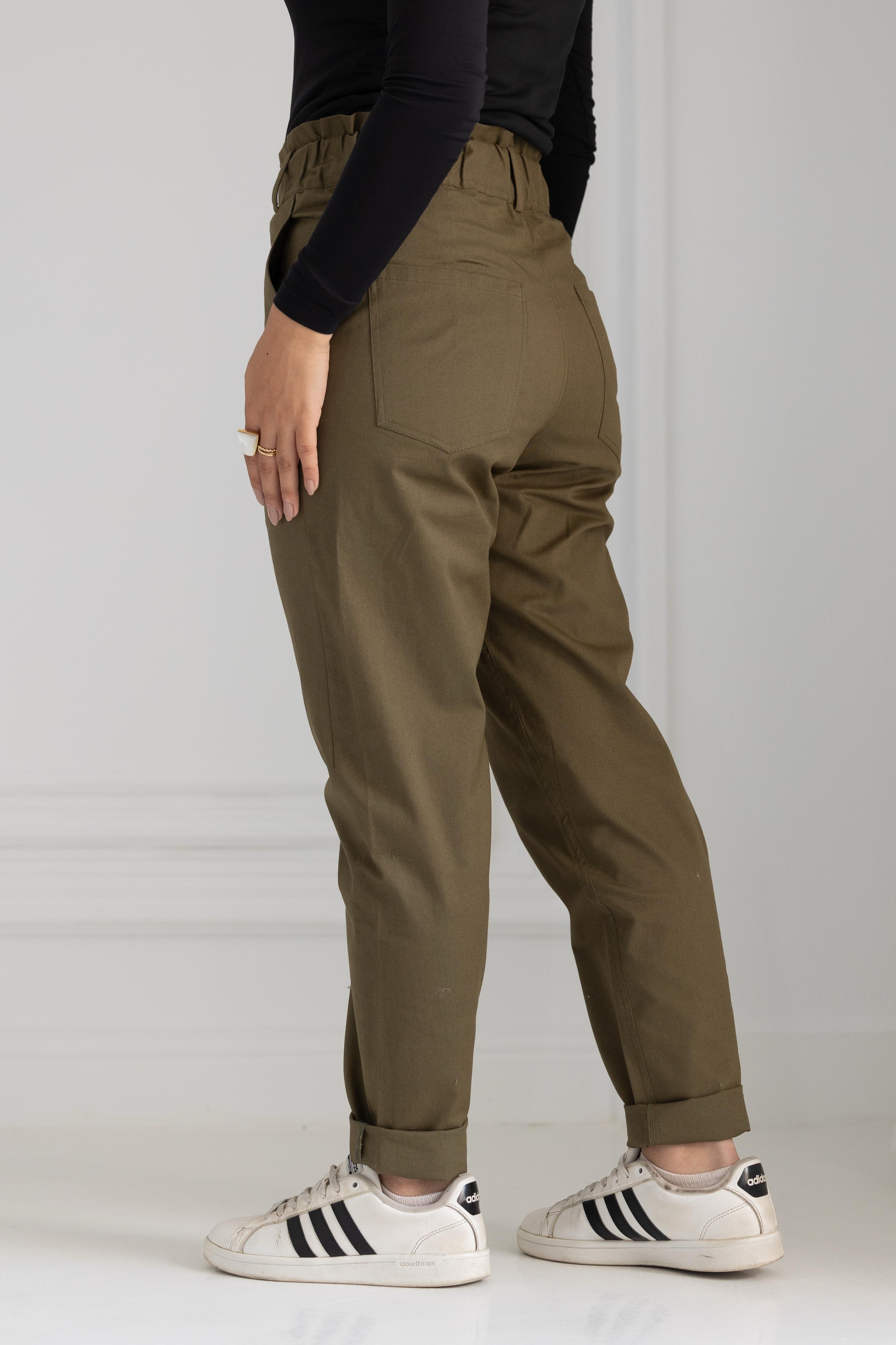 Waist Up Pants - Olive