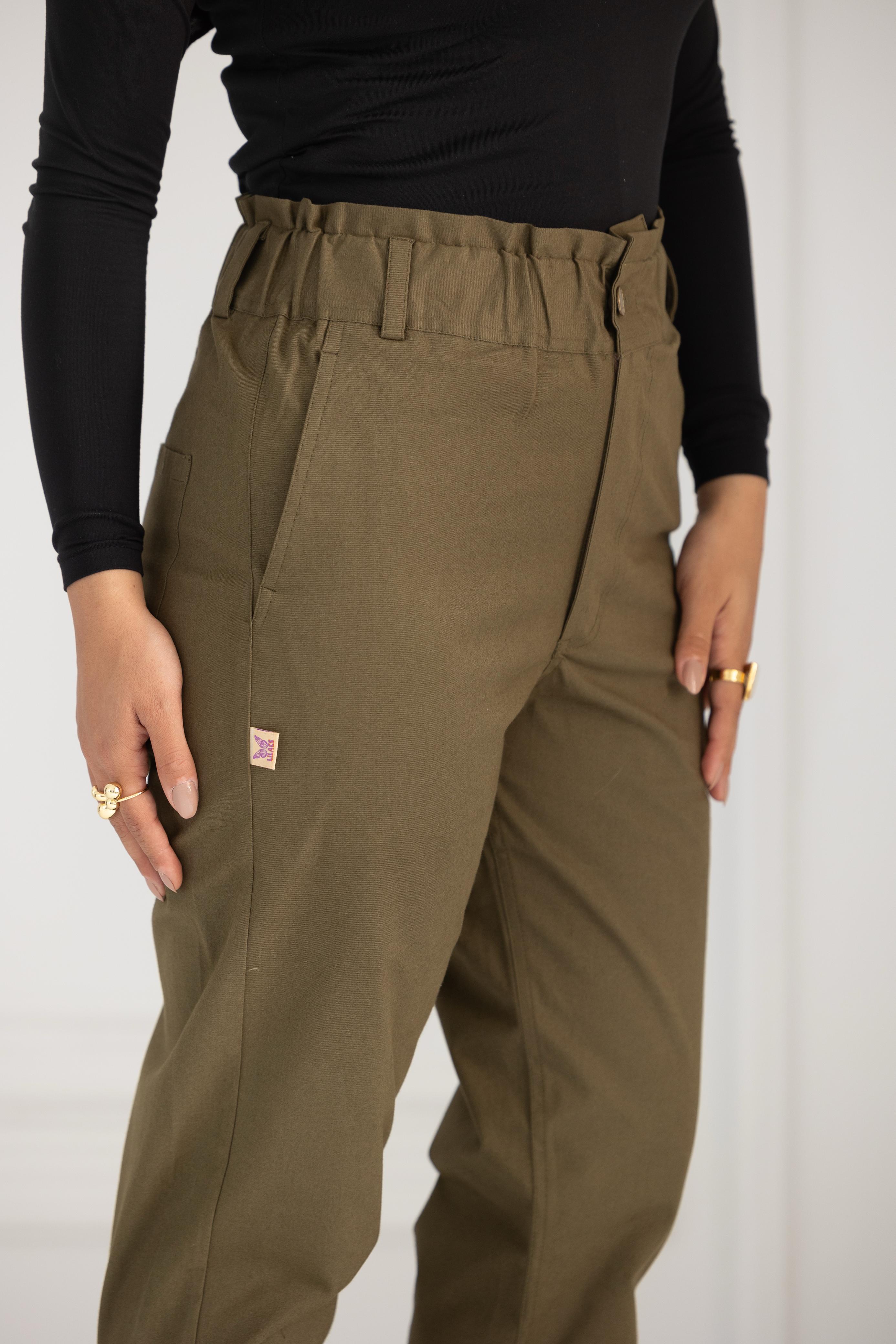 Waist Up Pants - Olive