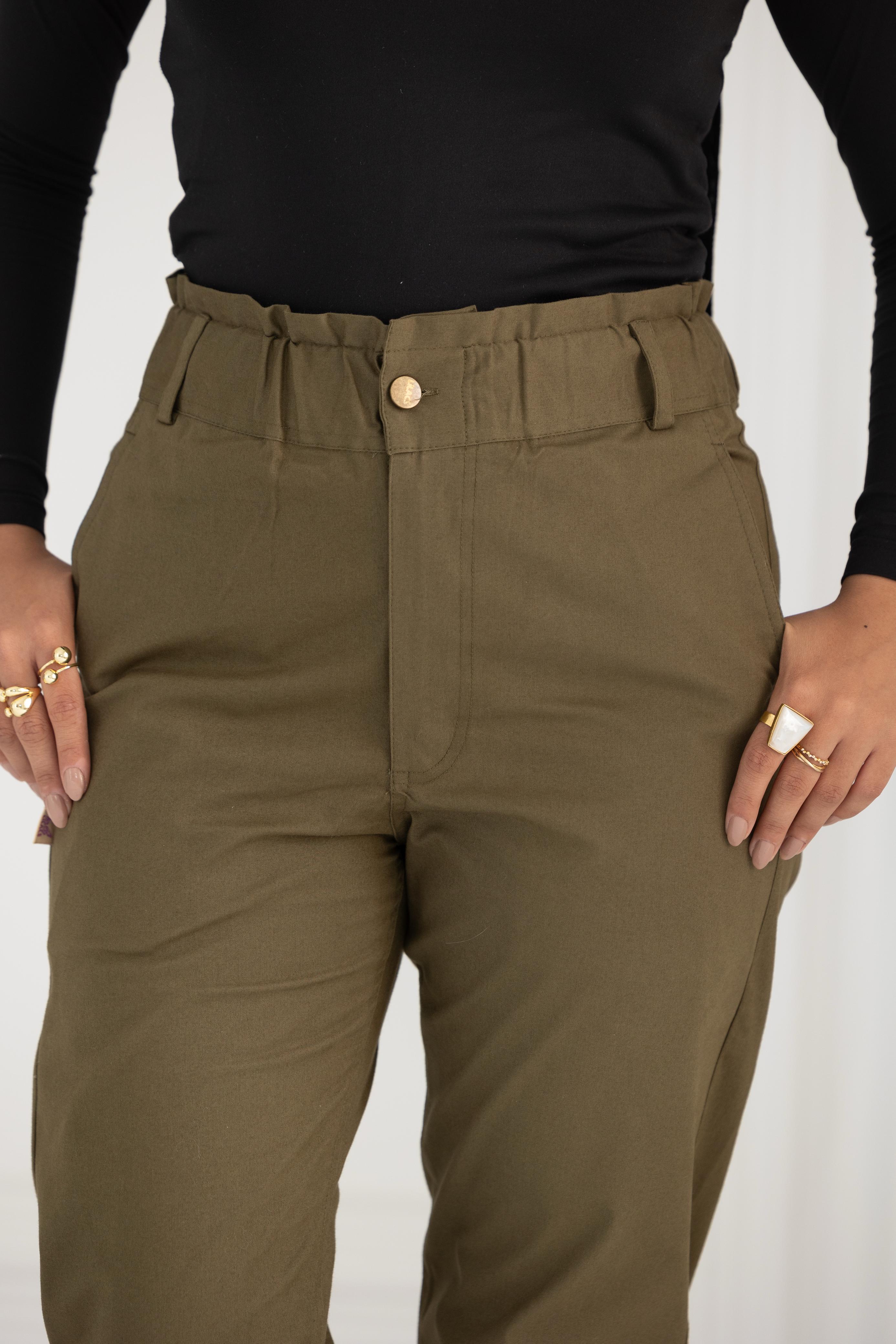 Waist Up Pants - Olive