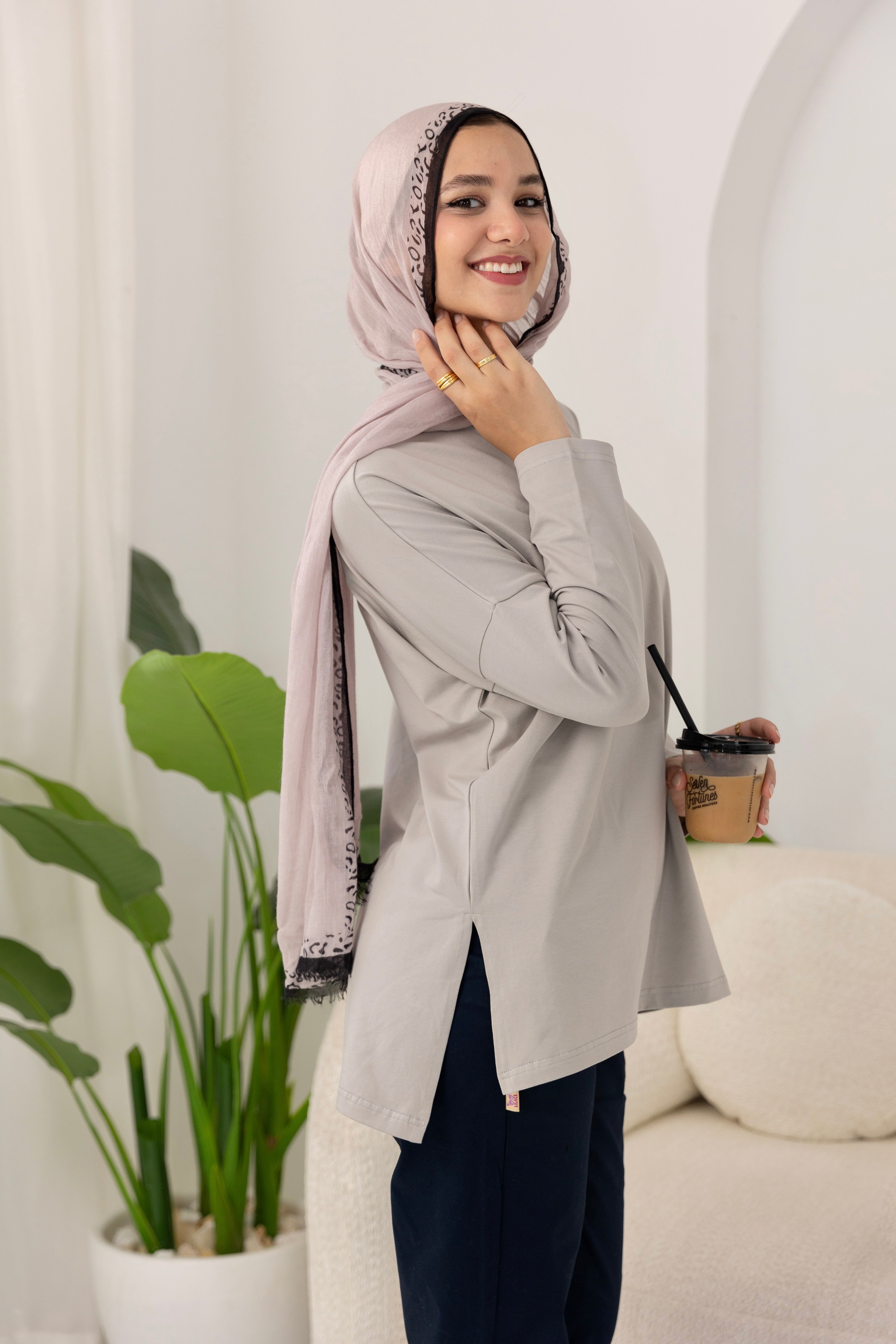 Premium cotton  T-shirts -Light gray