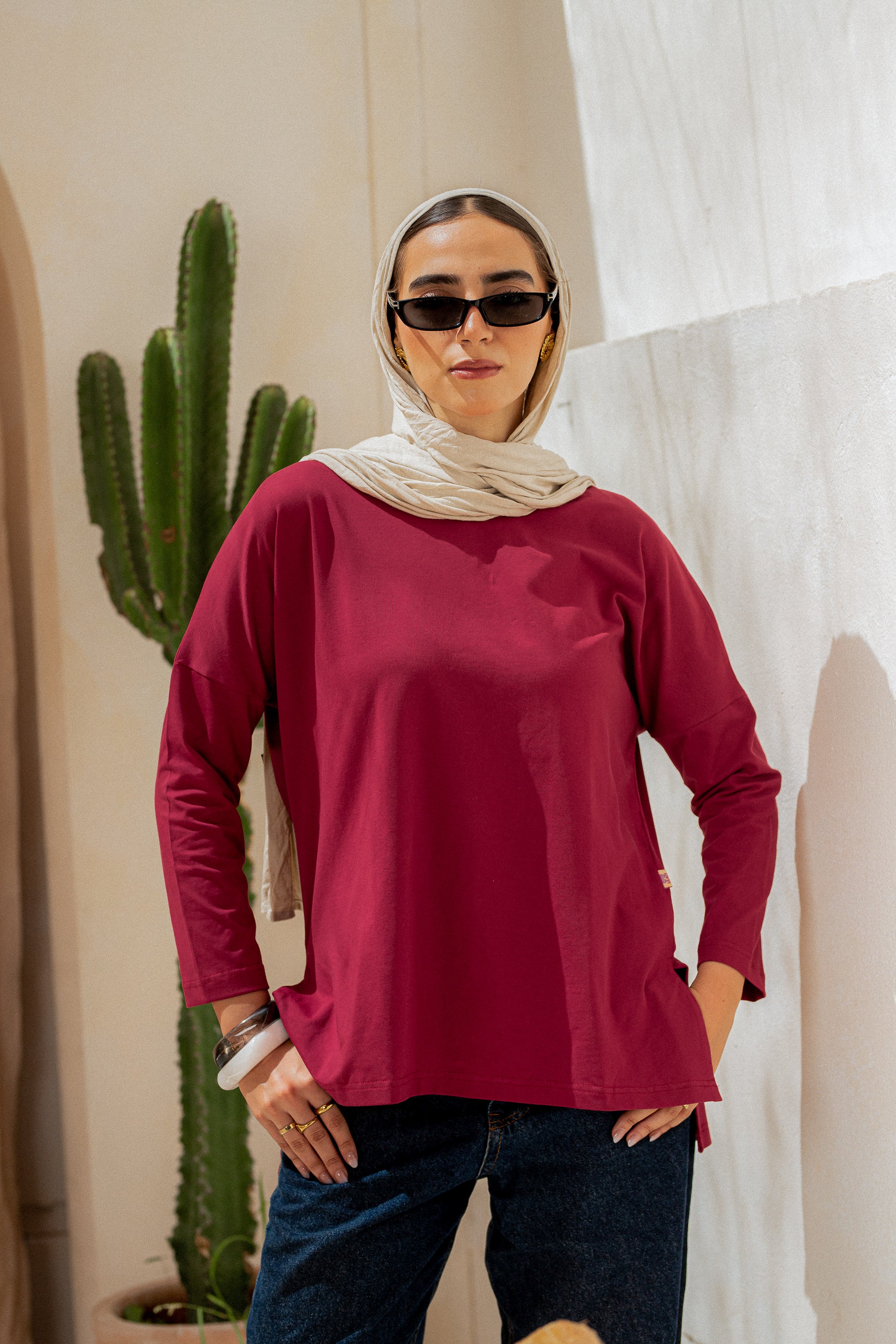 Premium cotton  T-shirts - maroon