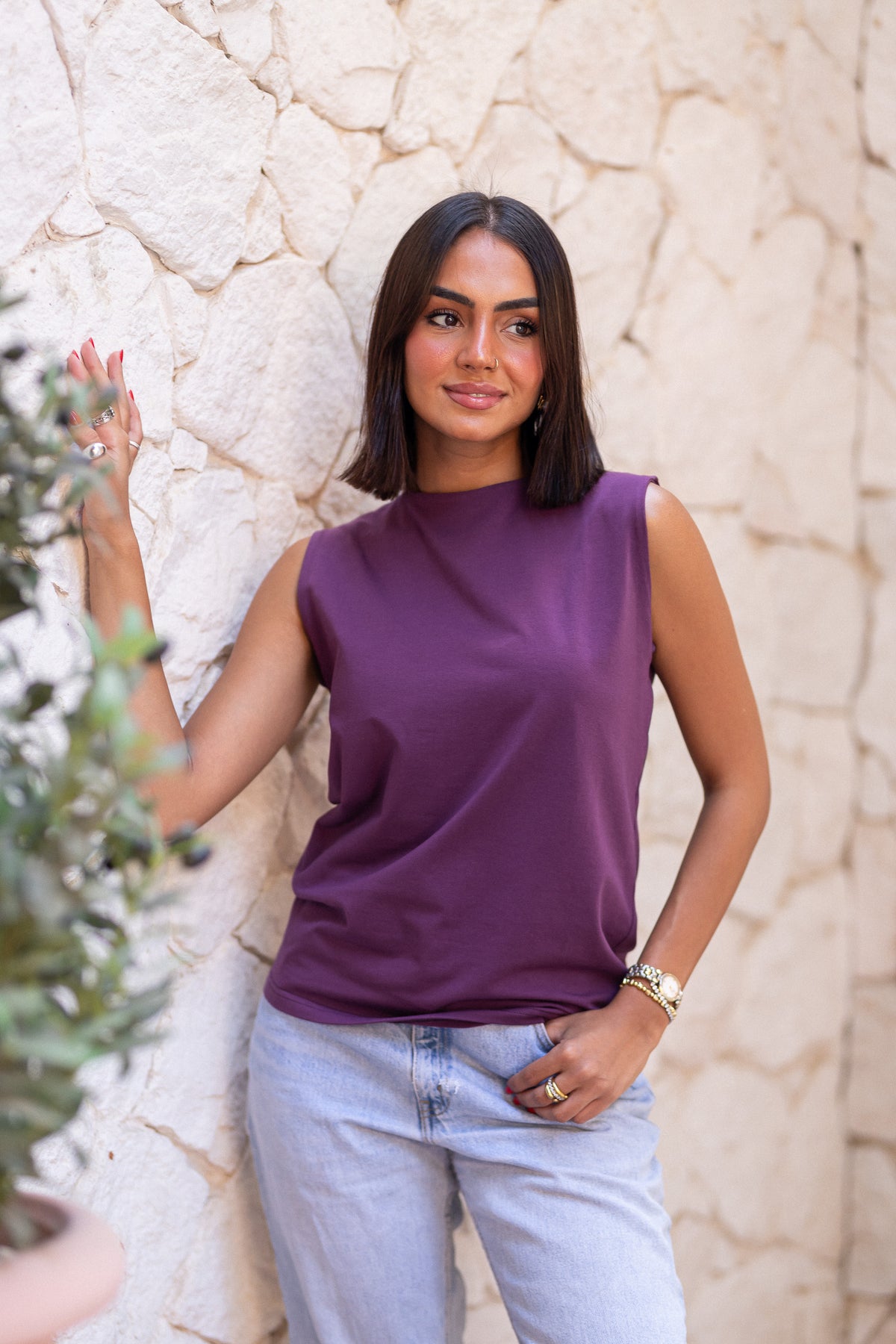 Plain Basic Top-Indigo