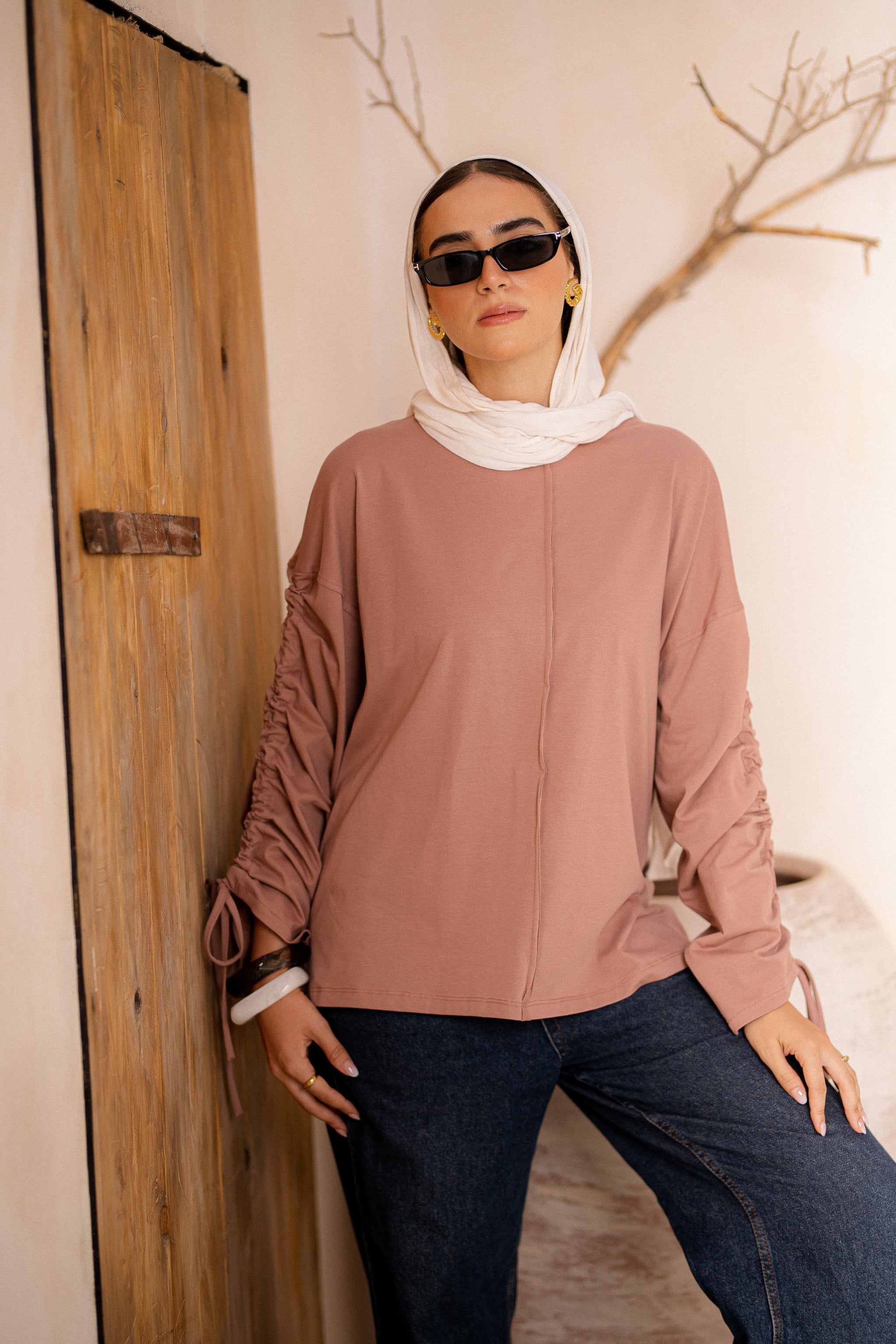 Graceful Ruffle T-shirt Cashmere