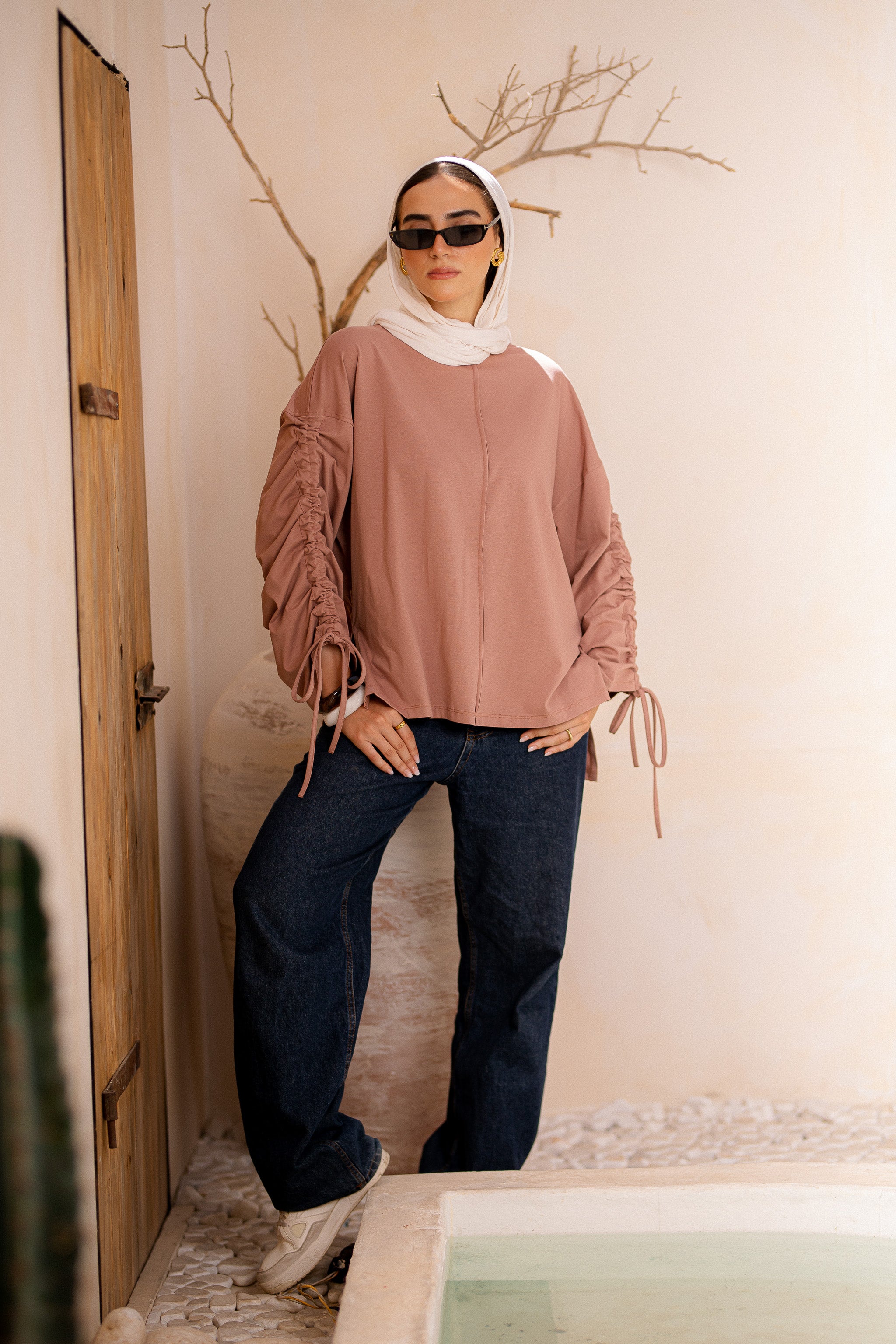 Graceful Ruffle T-shirt Cashmere