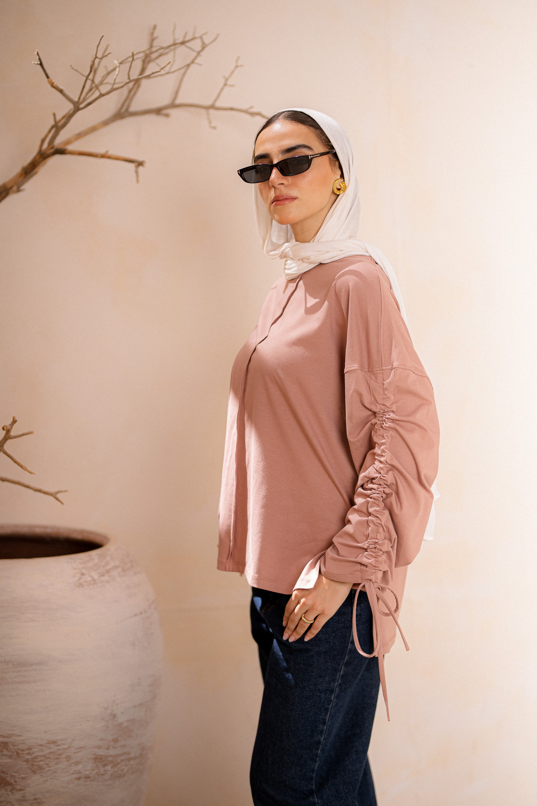 Graceful Ruffle T-shirt Cashmere