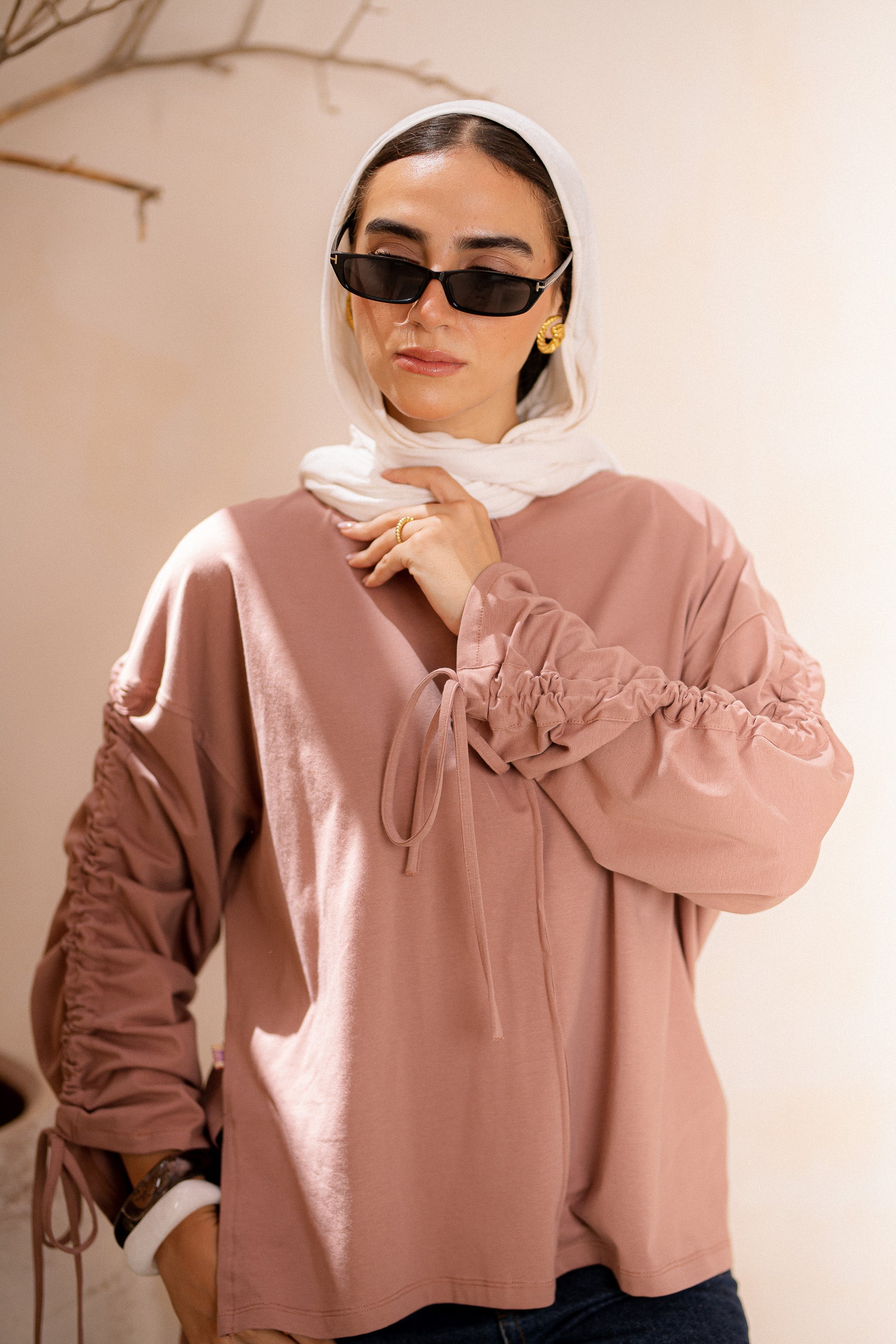 Graceful Ruffle T-shirt Cashmere