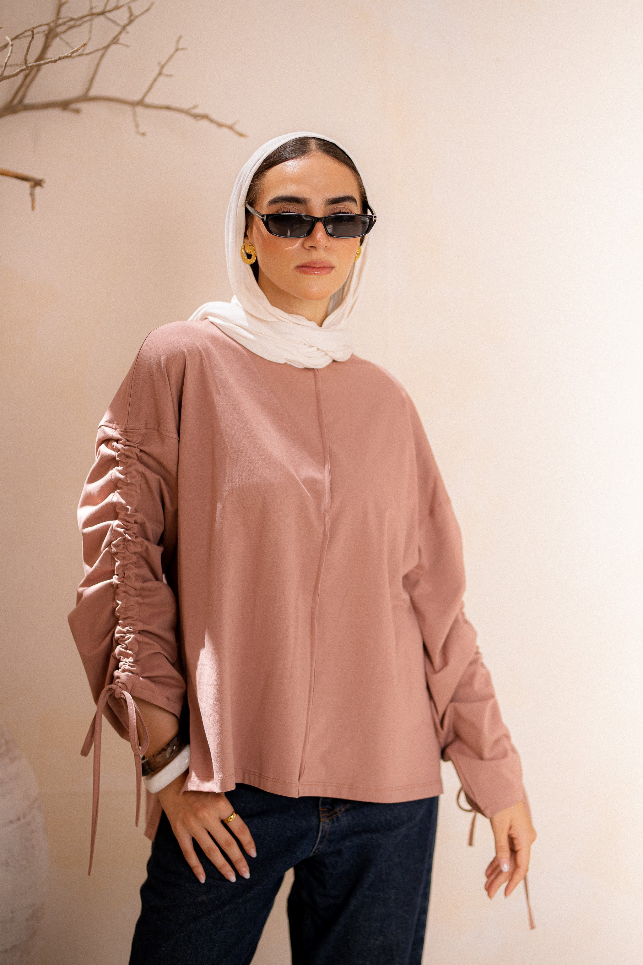 Graceful Ruffle T-shirt Cashmere