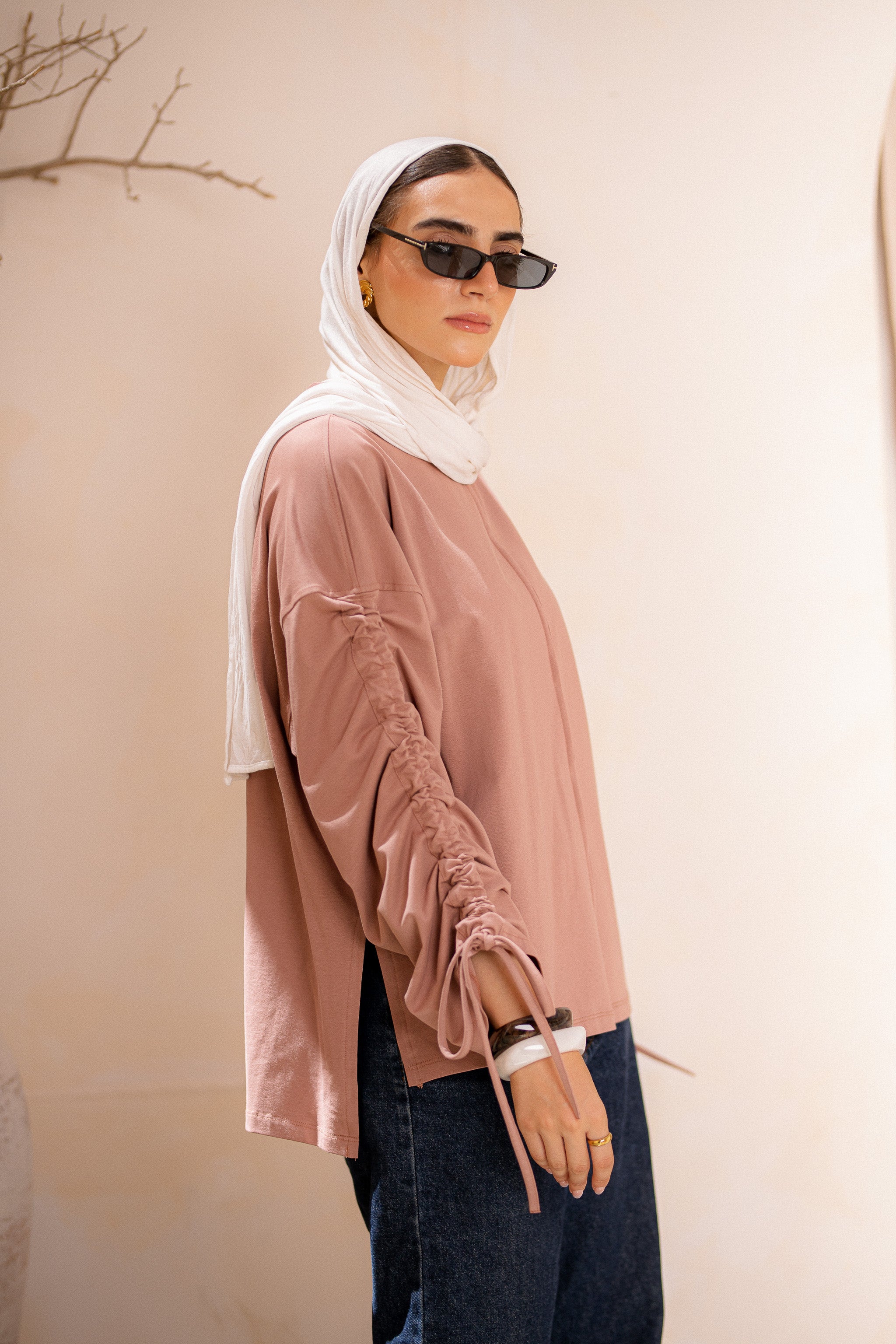 Graceful Ruffle T-shirt Cashmere