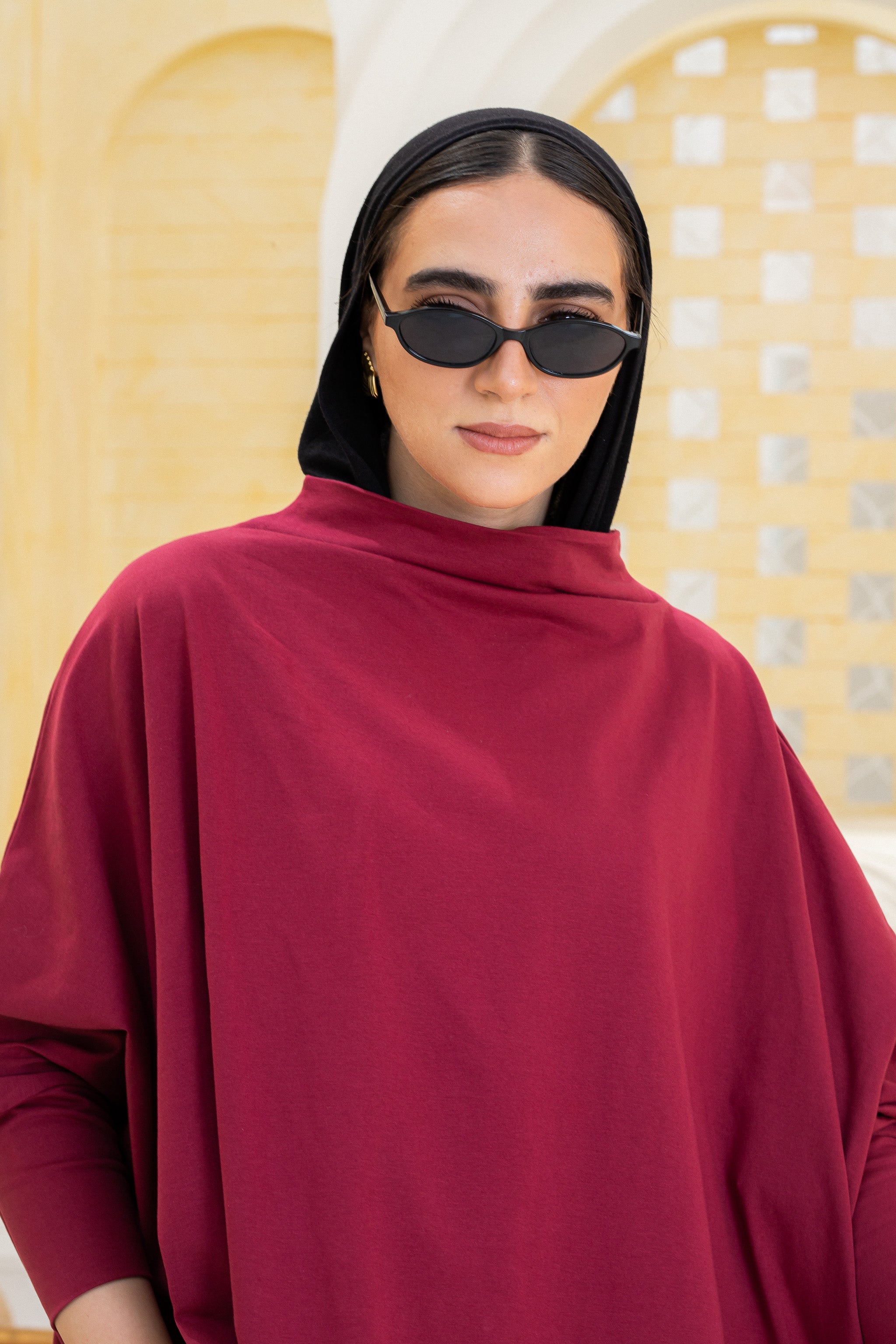 Timeless Oversized Tee -maroon