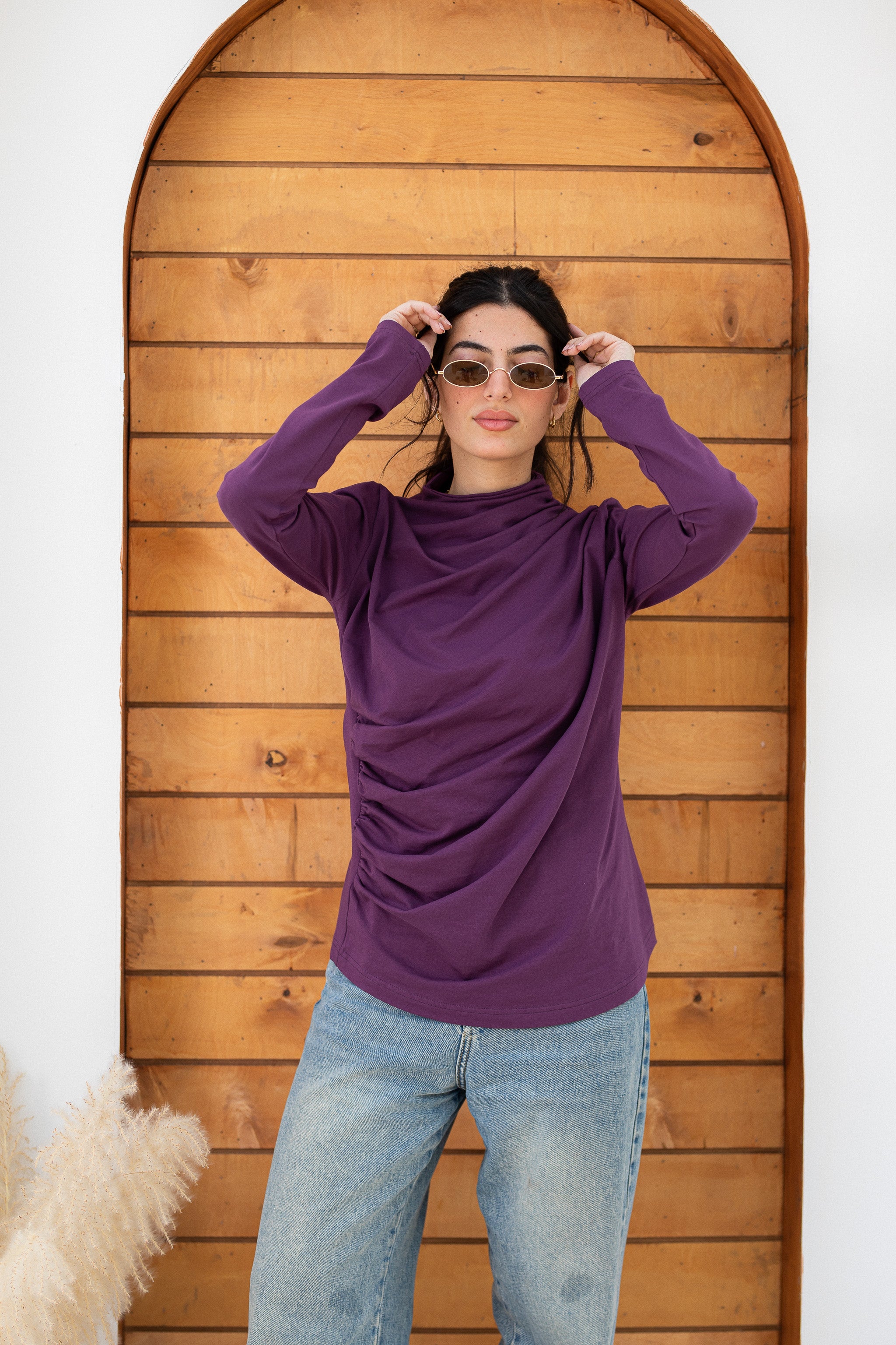 draping tee-Indigo
