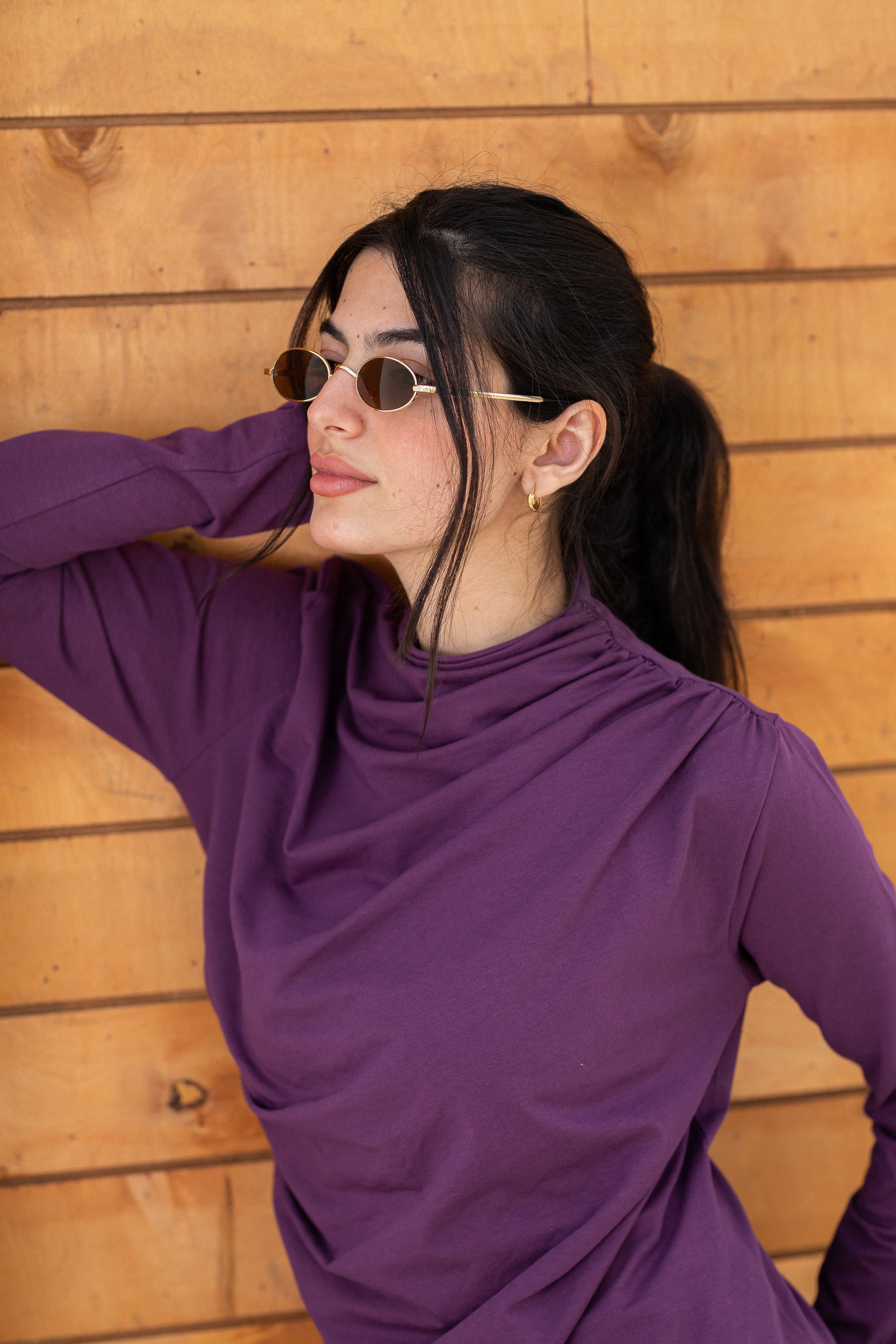 draping tee-Indigo