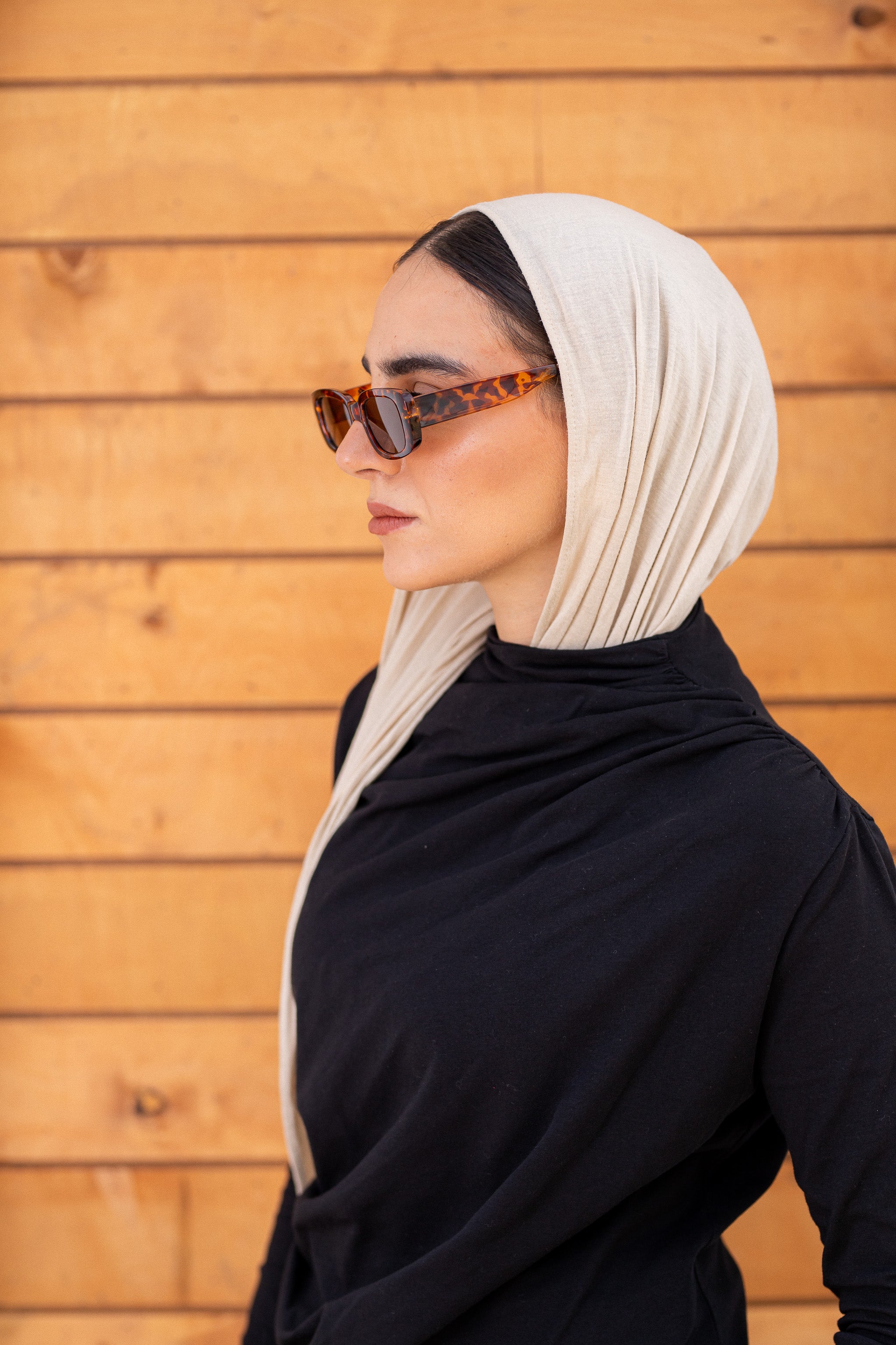 draping tee-Black