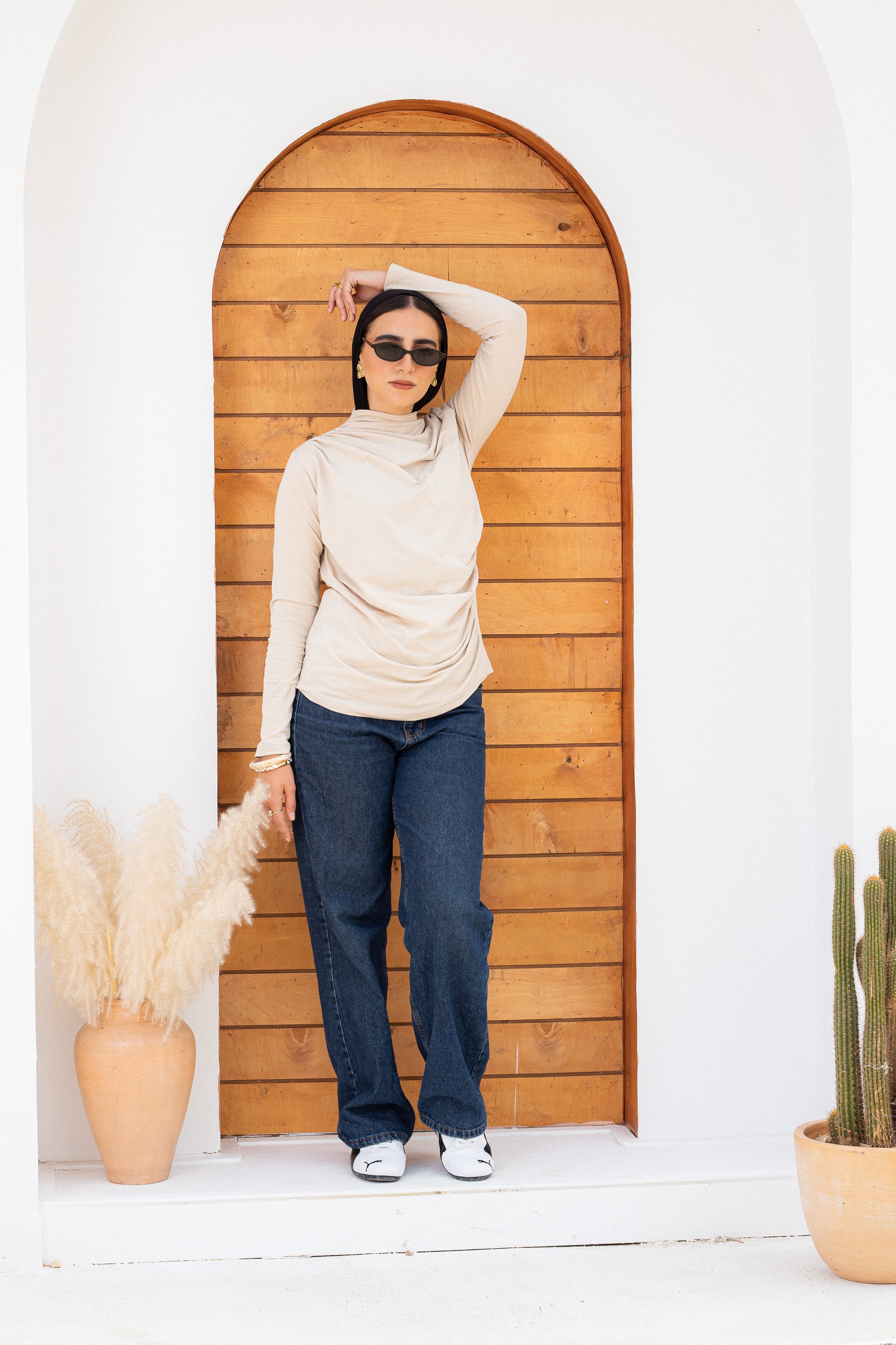 draping tee-Bisque