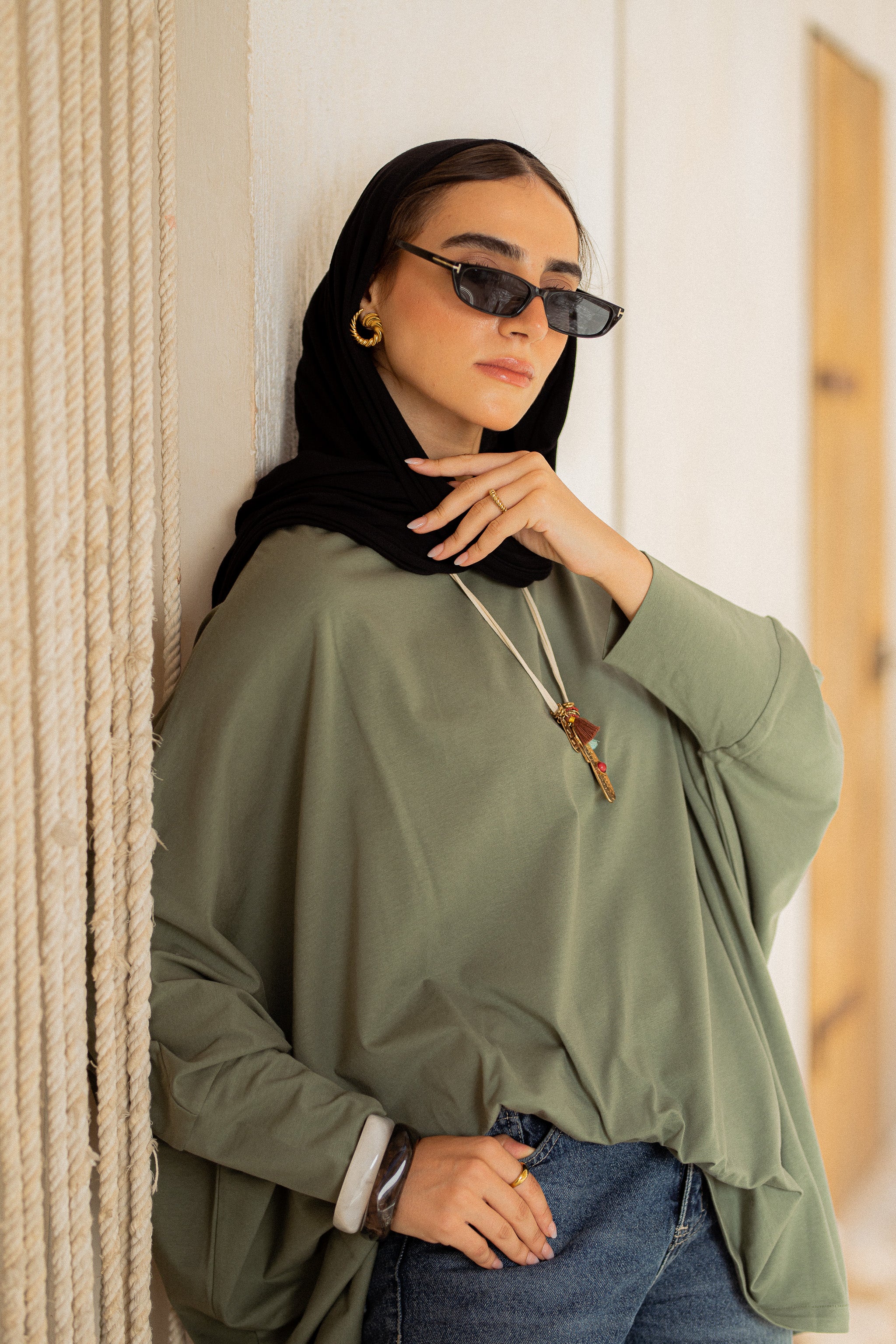 Timeless Oversized Tee -saga green – Lilacs