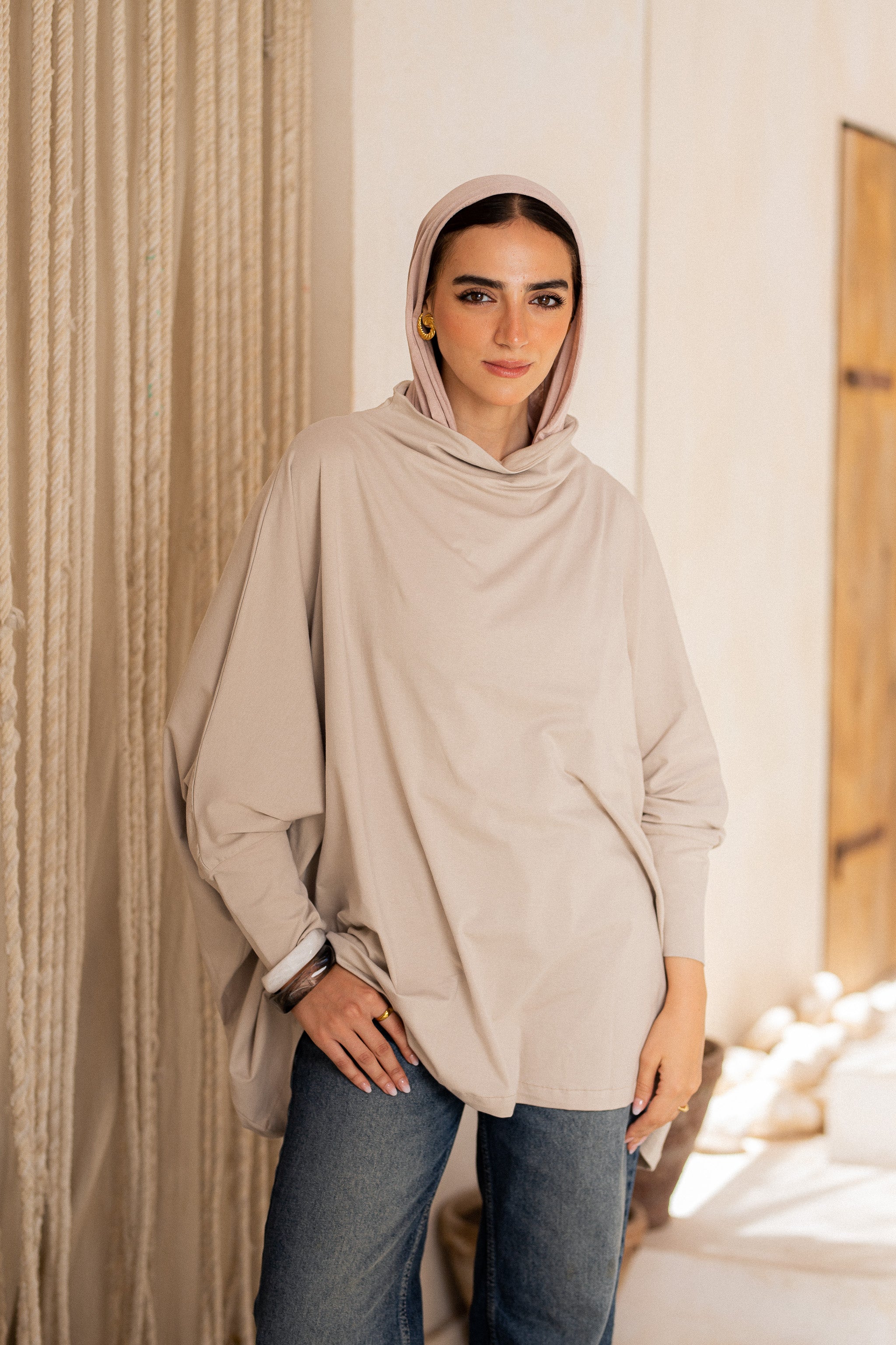 Timeless Oversized Tee -Bisque