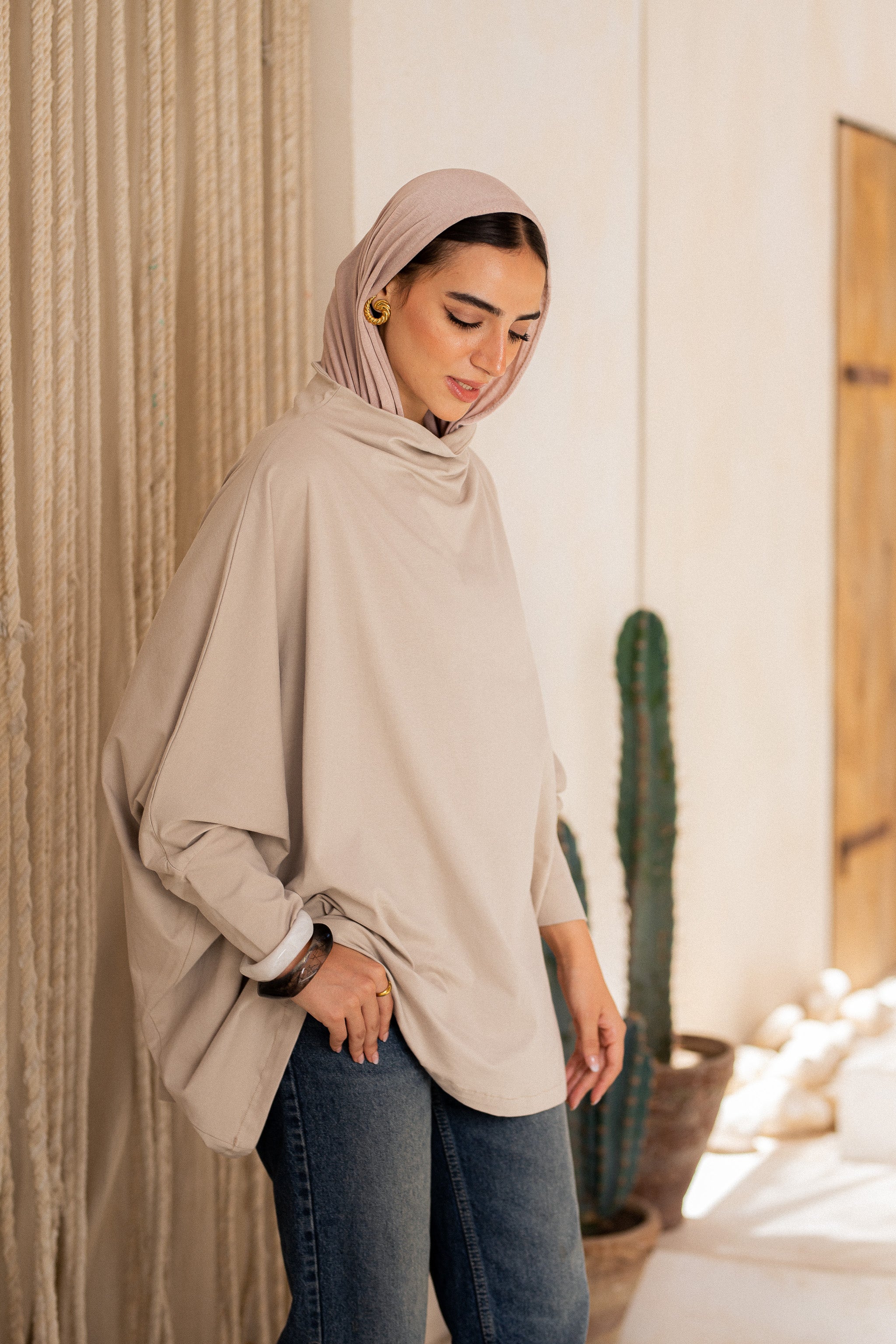 Timeless Oversized Tee -Bisque
