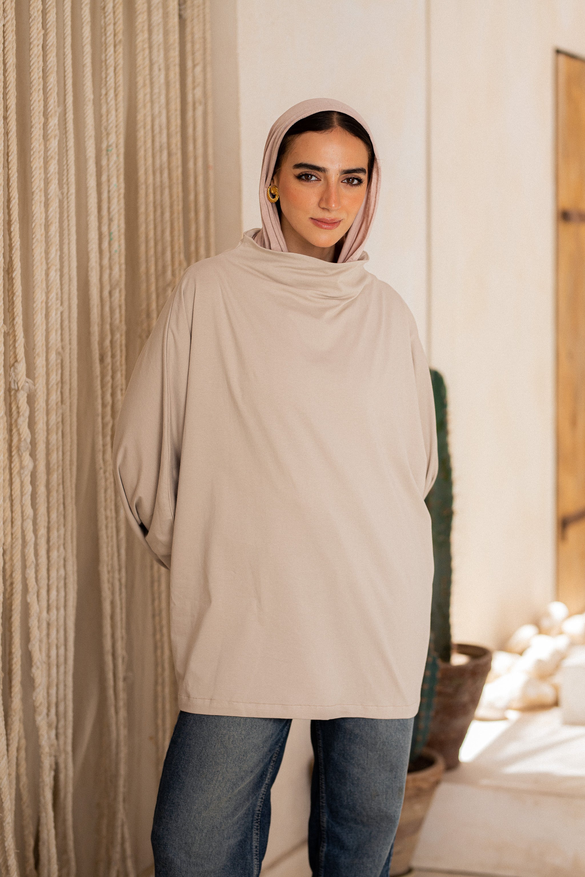 Timeless Oversized Tee -Bisque