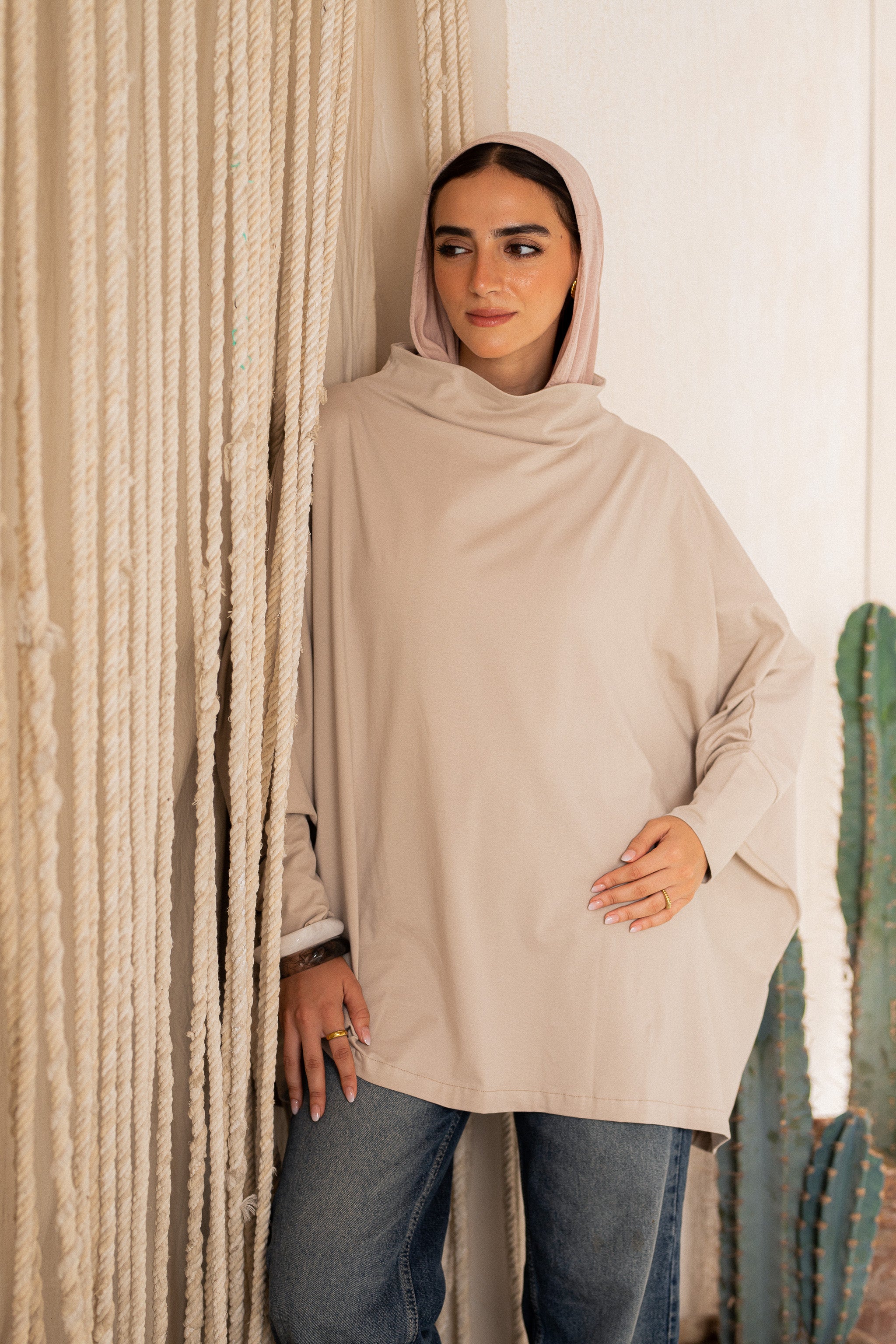 Timeless Oversized Tee -Bisque