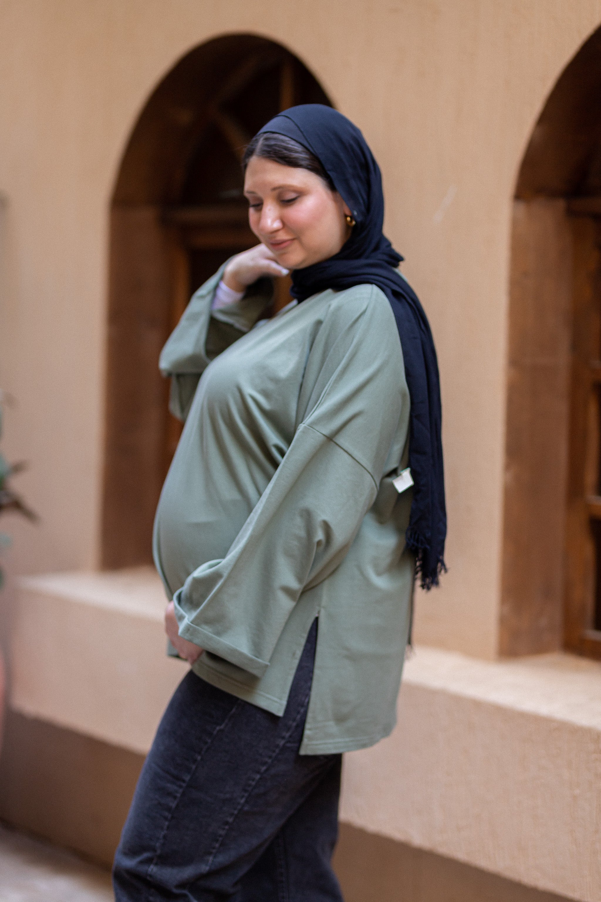 Minimalist Cotton Tee-olive