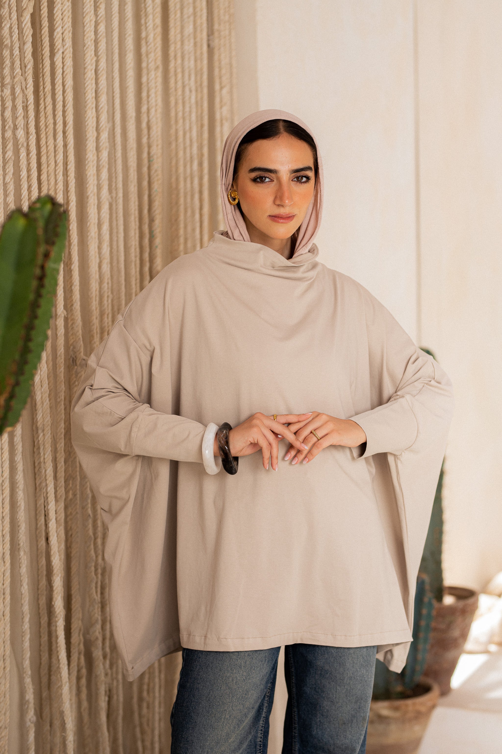 Timeless Oversized Tee -Bisque