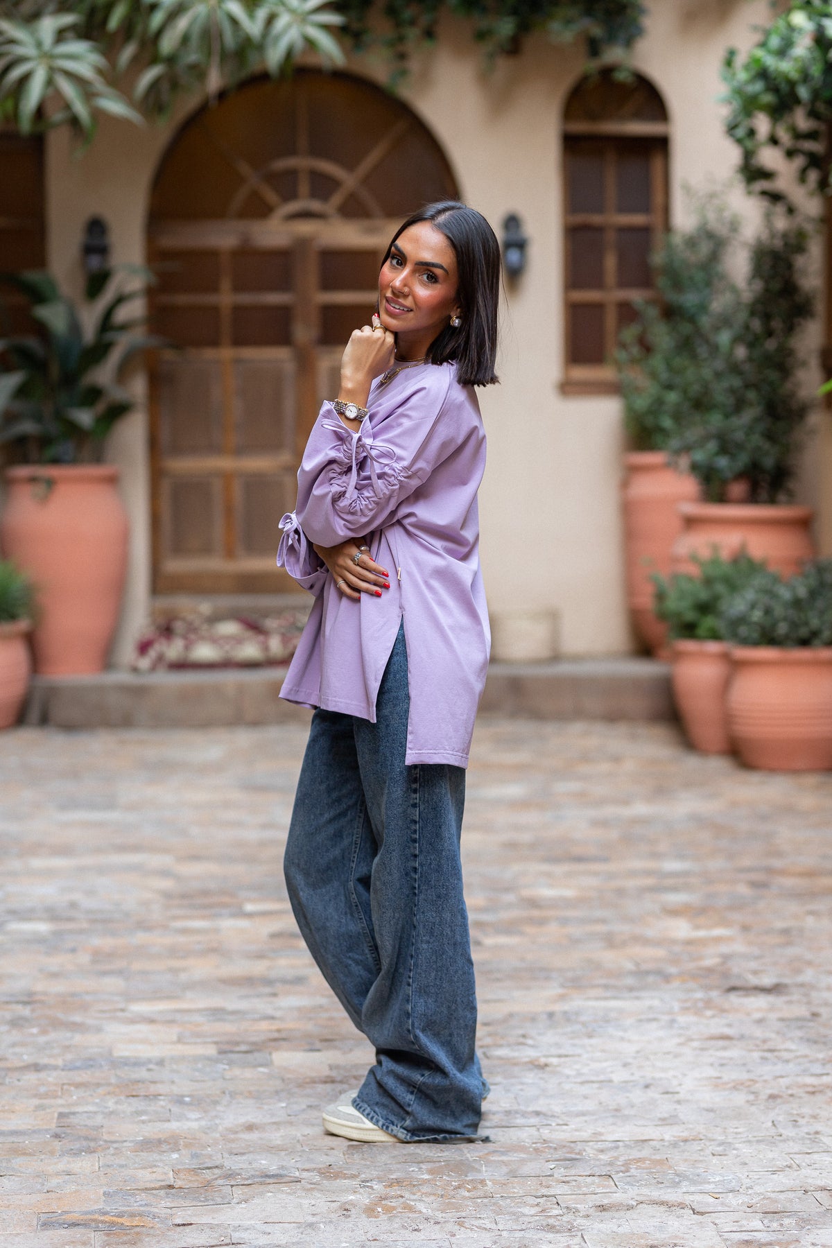 Graceful Ruffle T-shirt lilac
