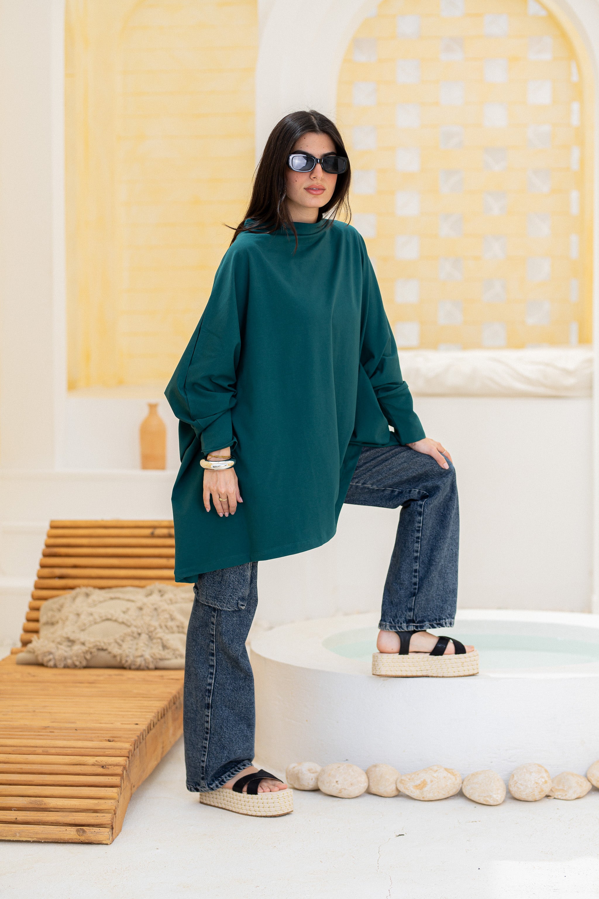 Timeless Oversized Tee -TEAL