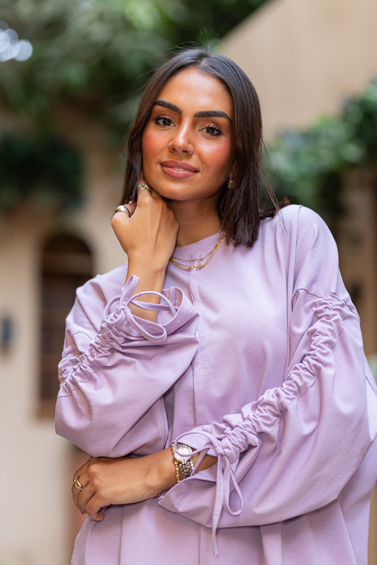 Graceful Ruffle T-shirt lilac