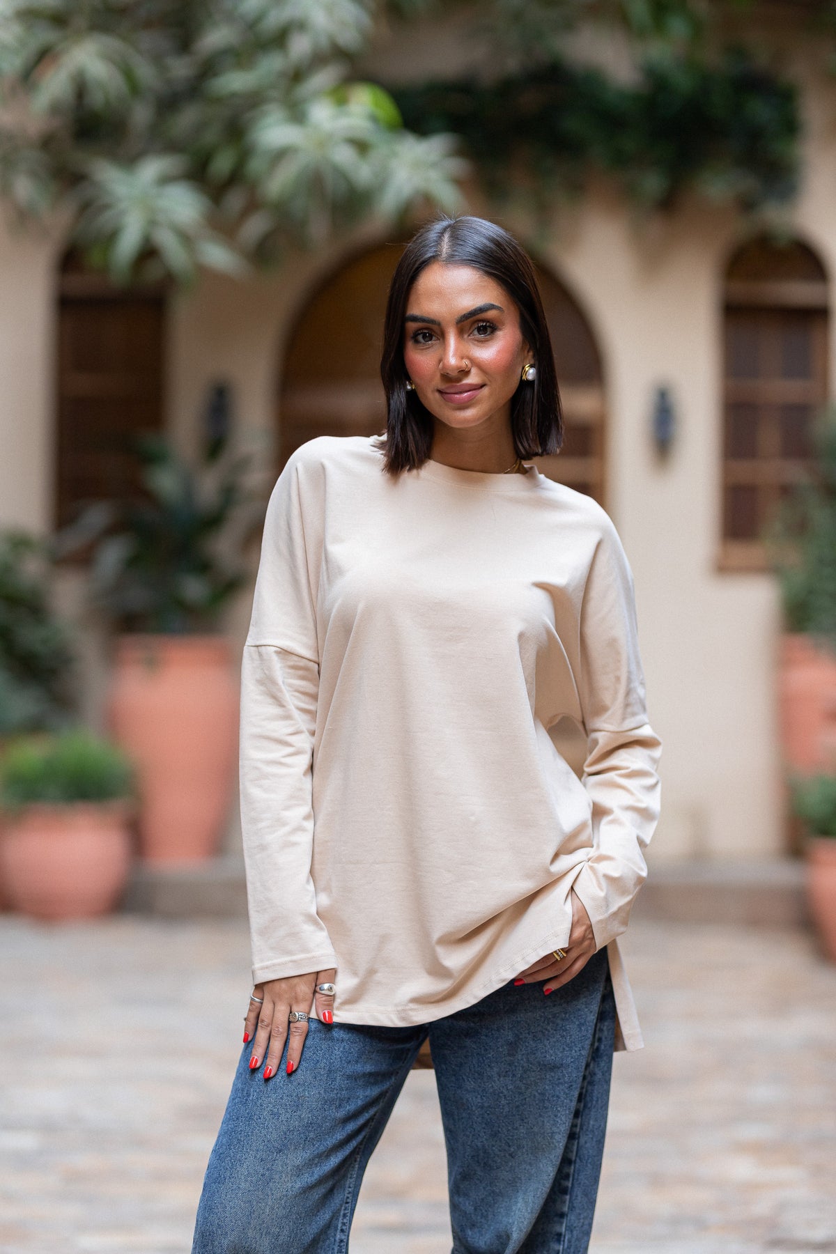 Premium cotton T-shirts Desert Sand