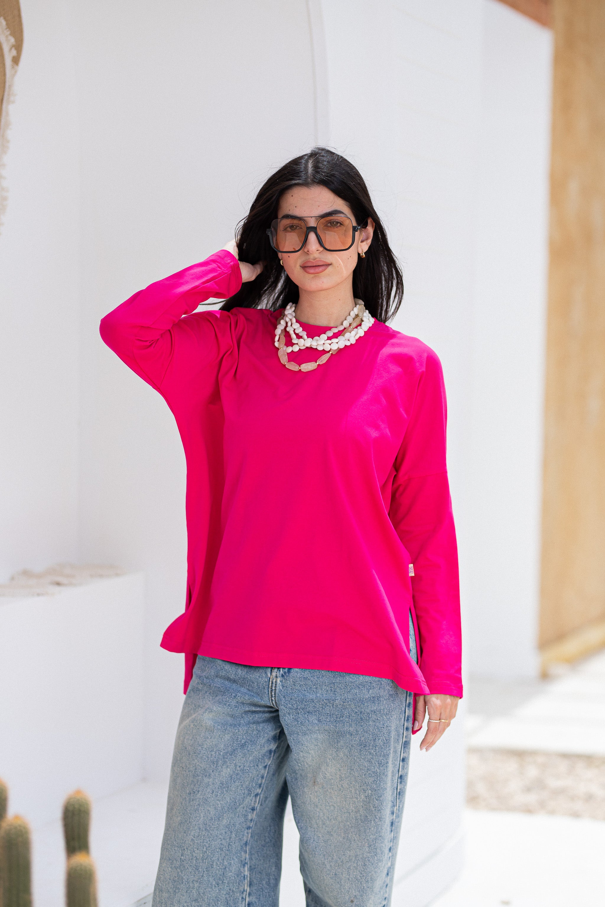 Premium cotton T-shirts - Hot Pink